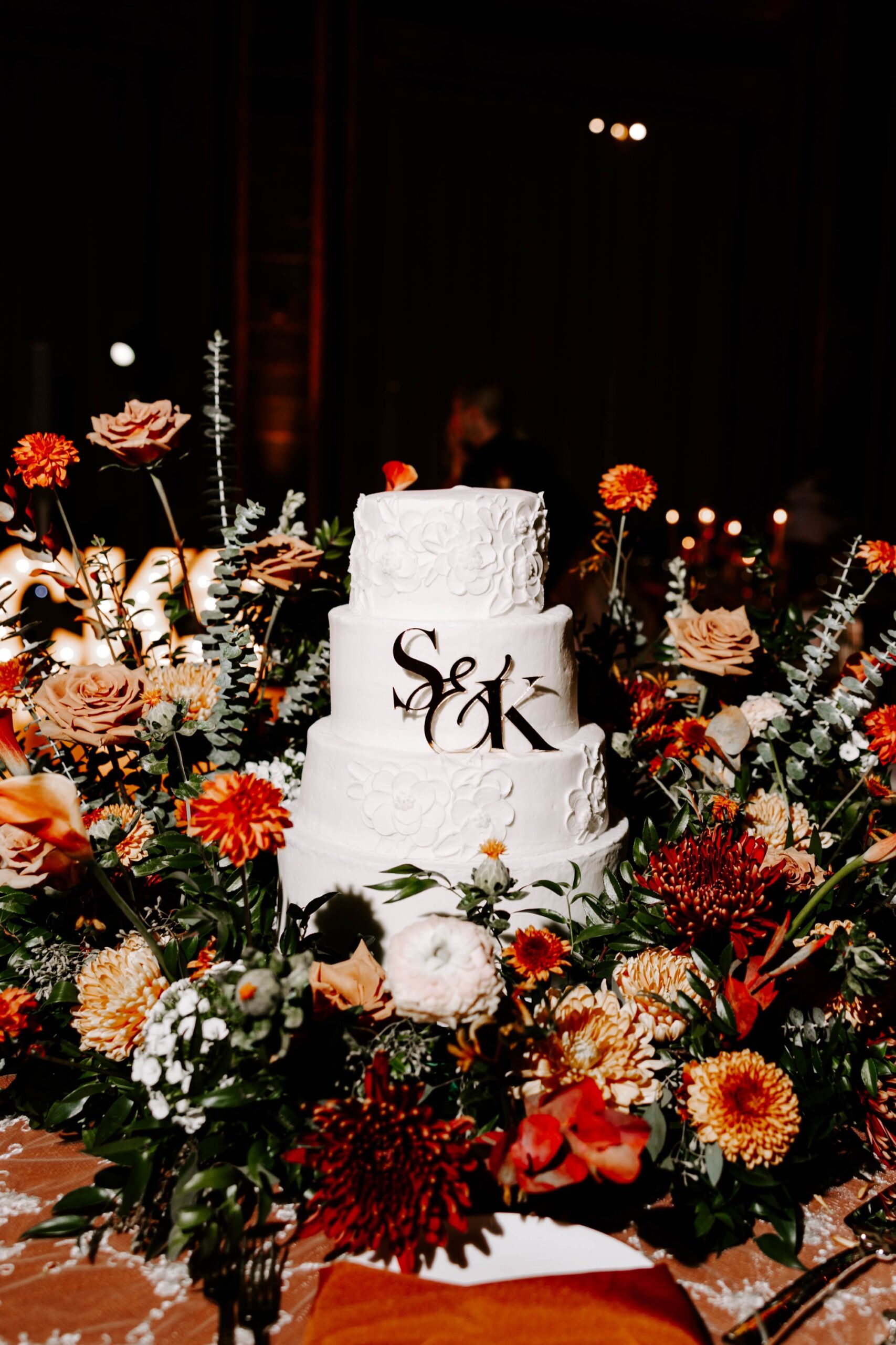wedding cake with flower