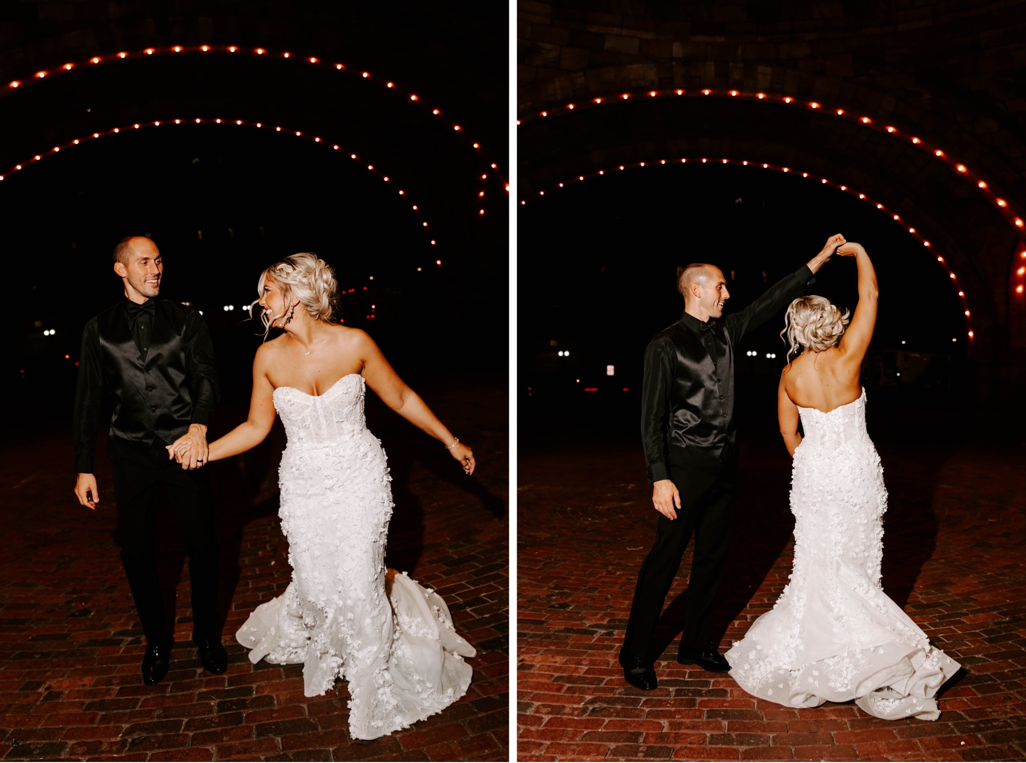 wedding reception newlywed exit with sparklers