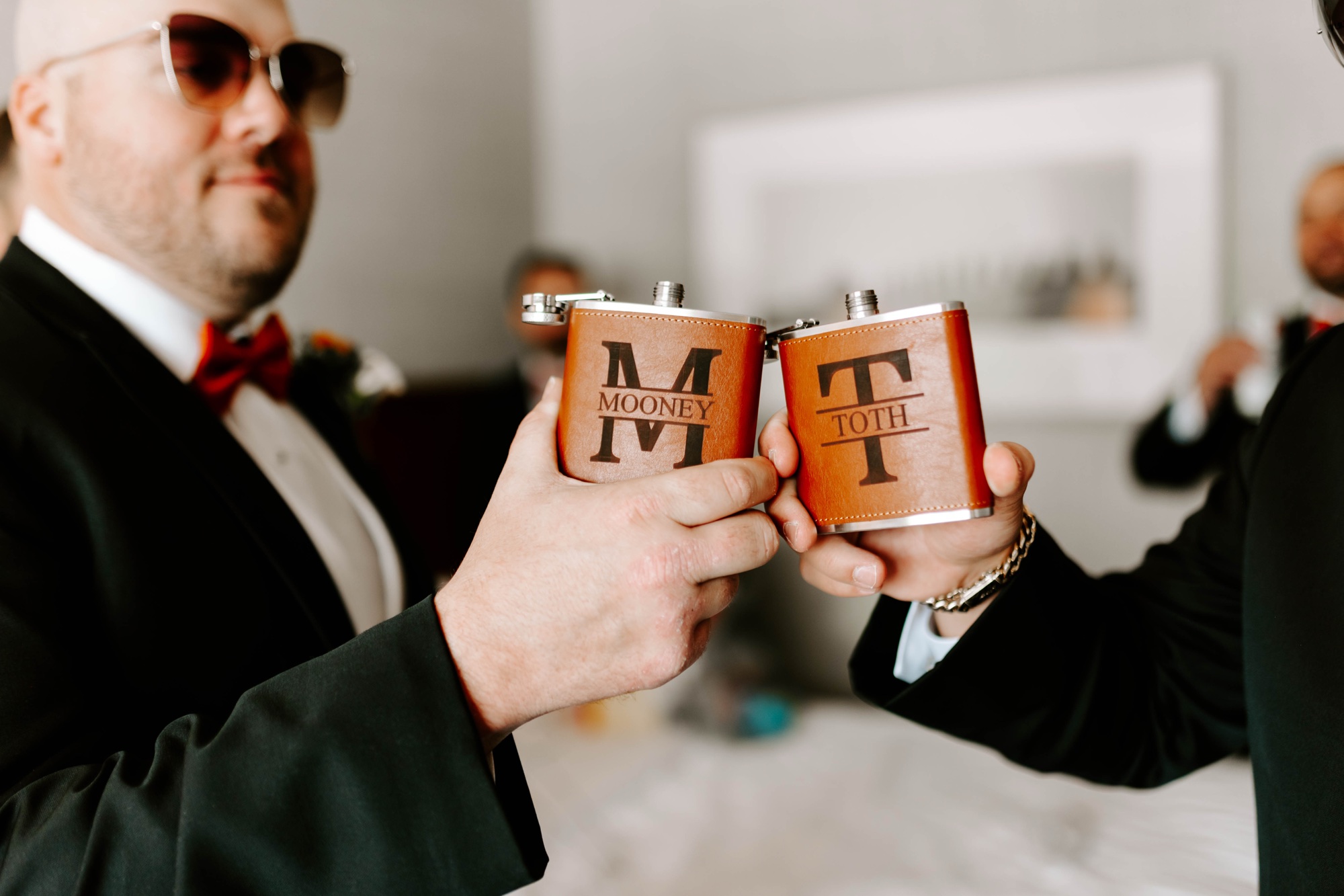 fun and creative groomsmen getting ready photos