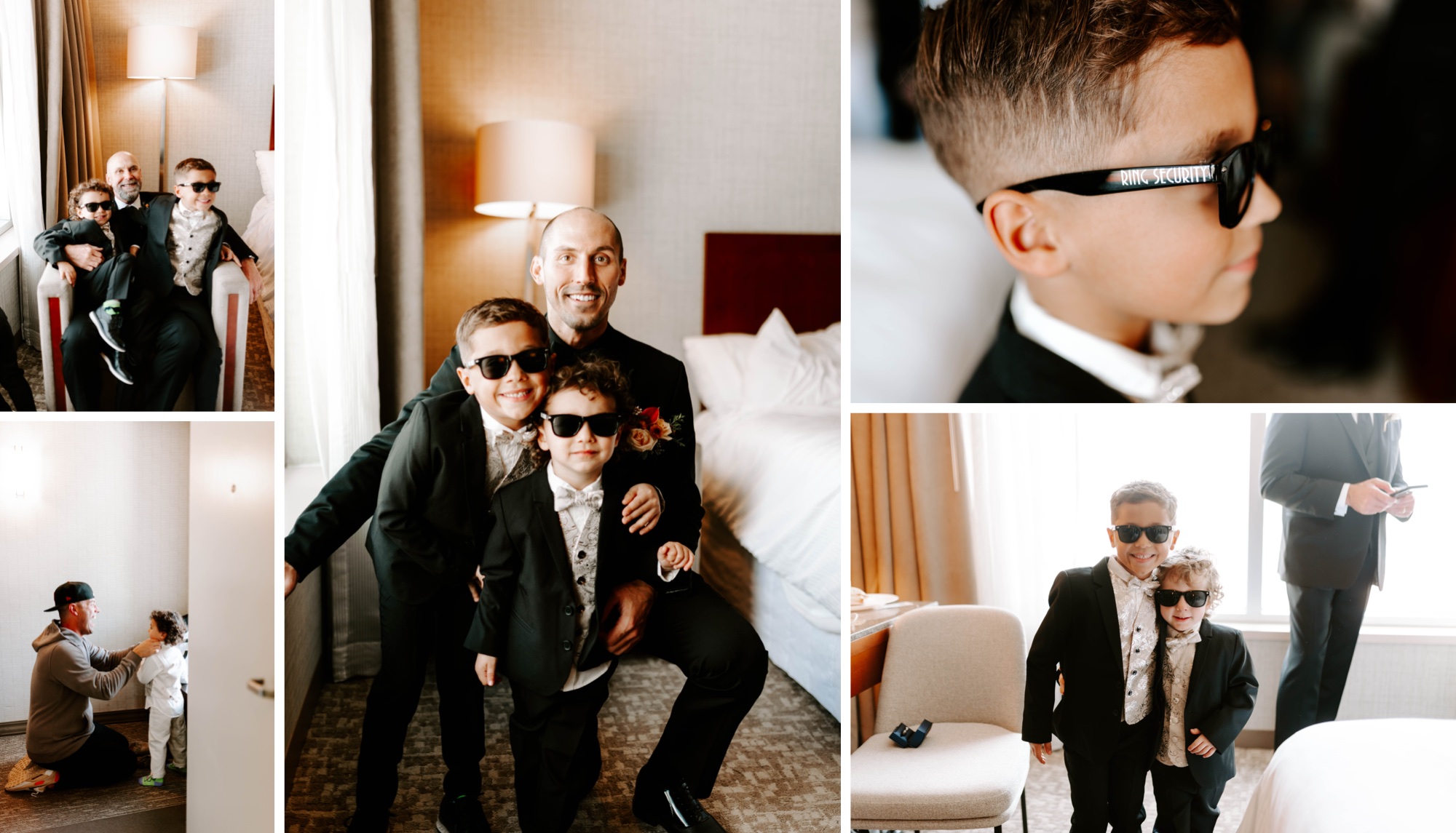 fun and creative groomsmen getting ready photos