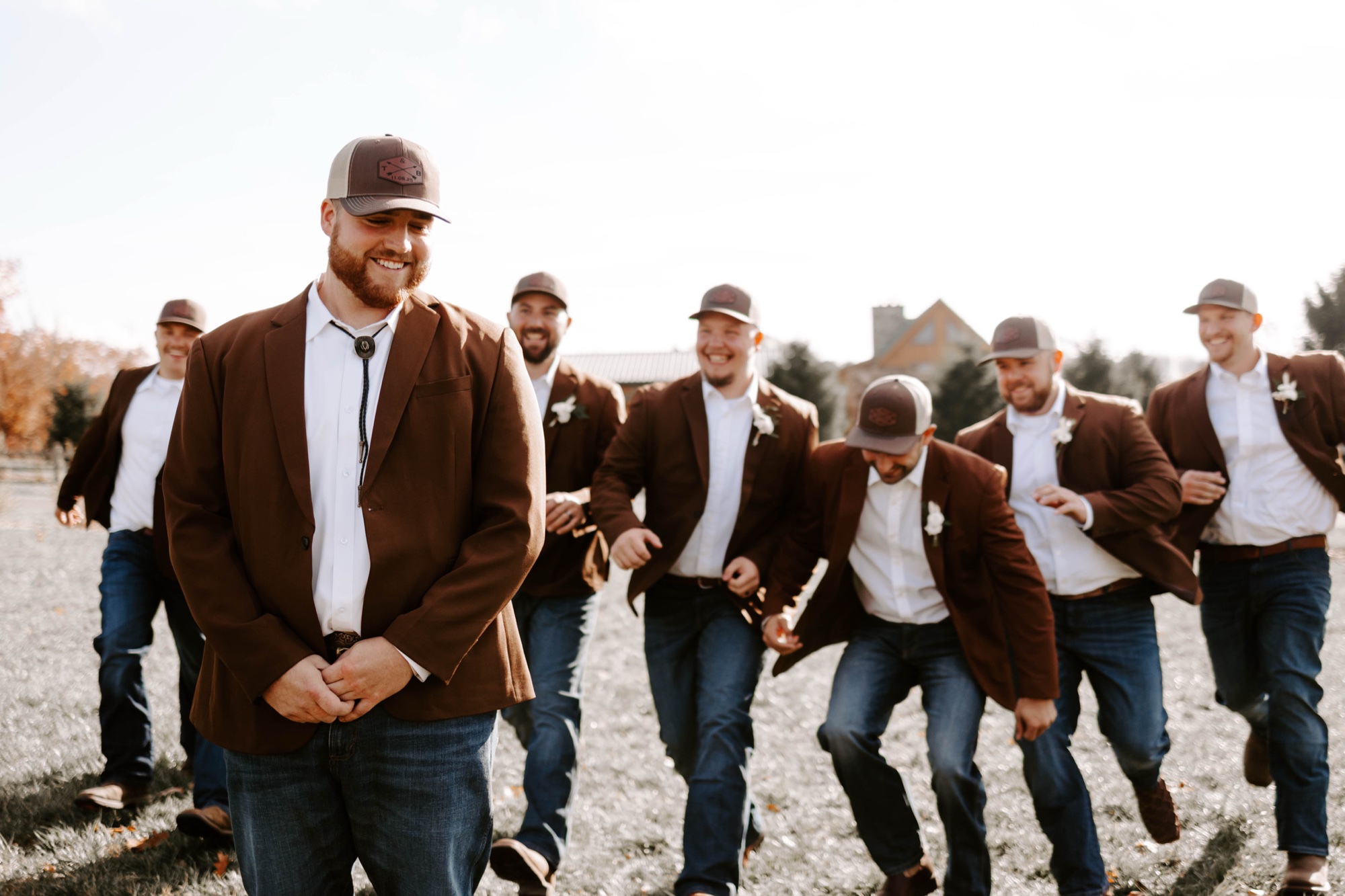 western wedding wear for groom and groomsmen