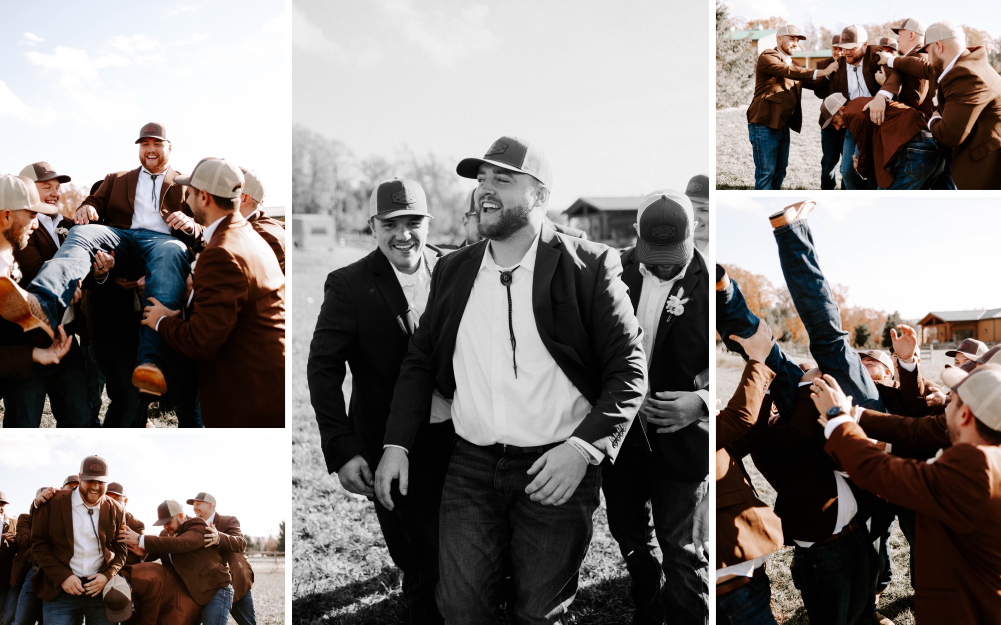 western wedding wear for groom and groomsmen