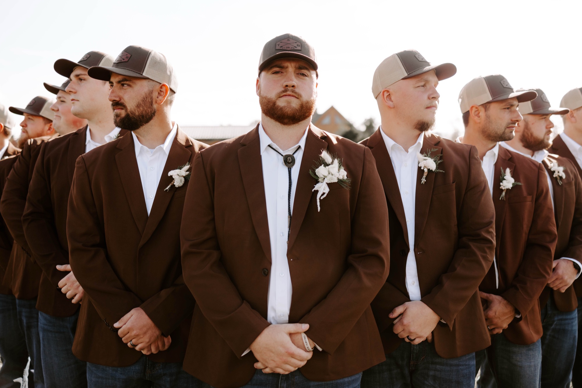 western wedding wear for groom and groomsmen