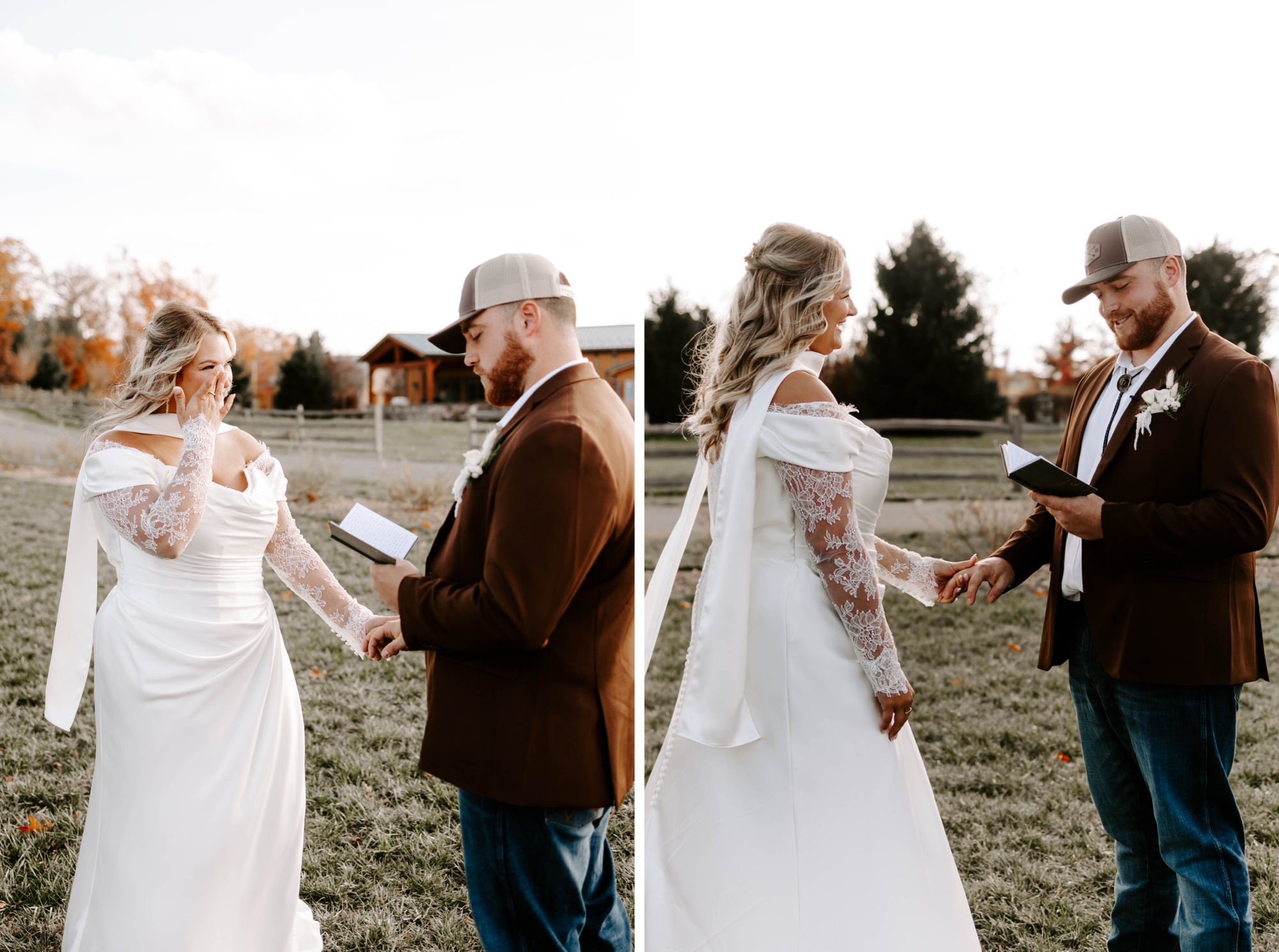western / midwest wedding couples portraits