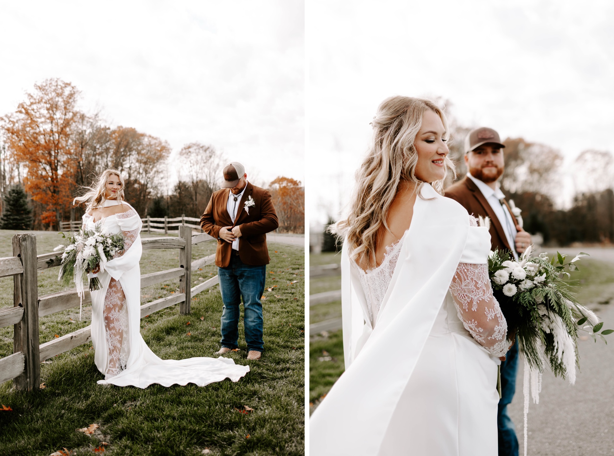 western / midwest wedding couples portraits