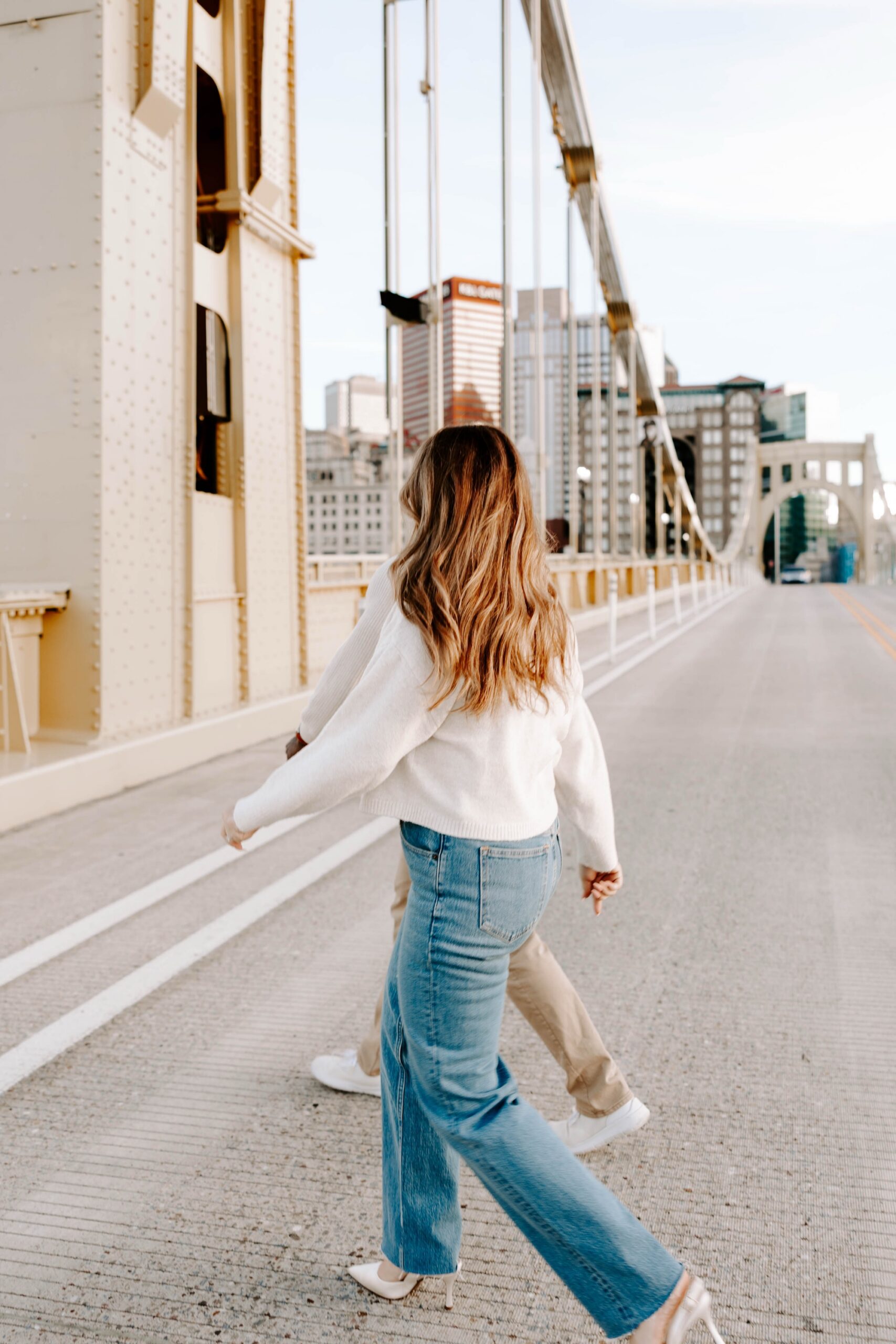 photos on the Roberto Clemente Bridge Pittsburgh
