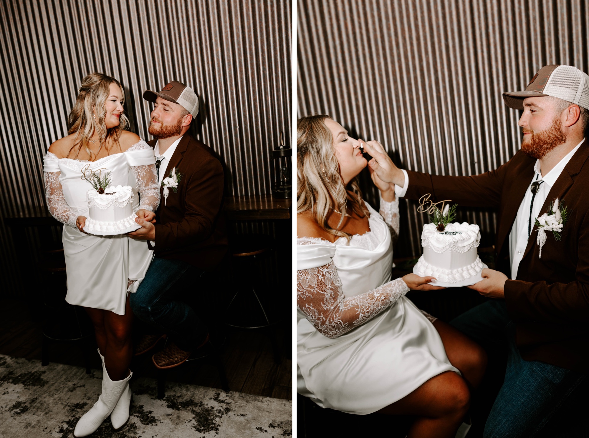 personal "just married" wedding cake