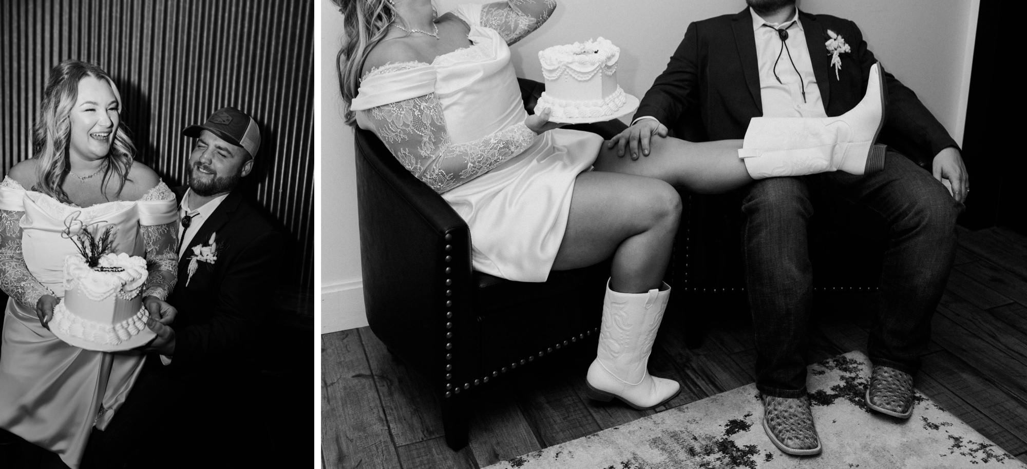 personal "just married" wedding cake