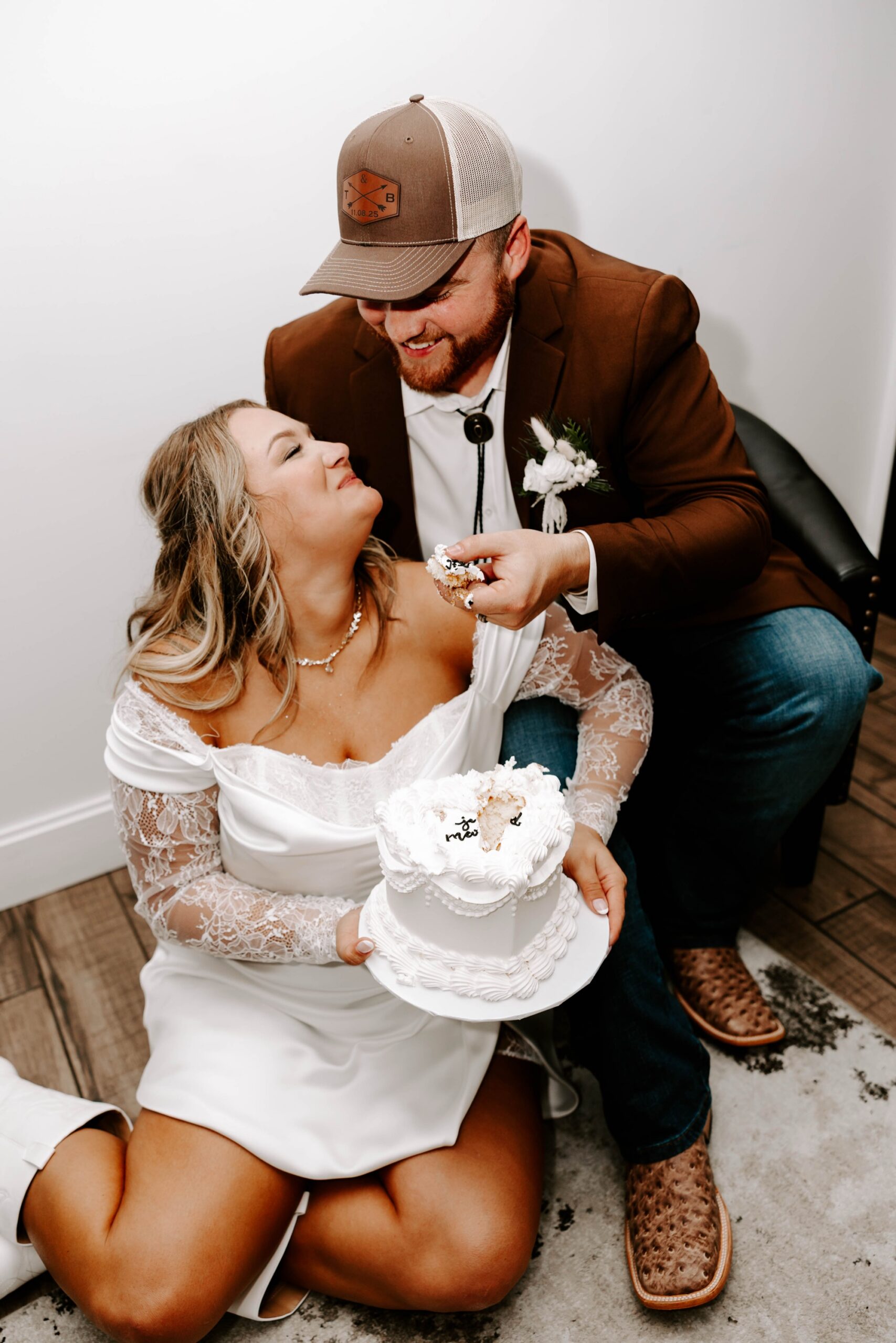 personal "just married" wedding cake