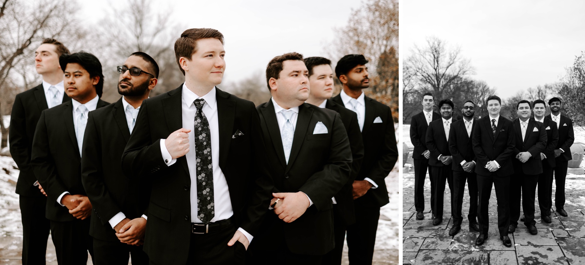 black and white winter wedding style and design