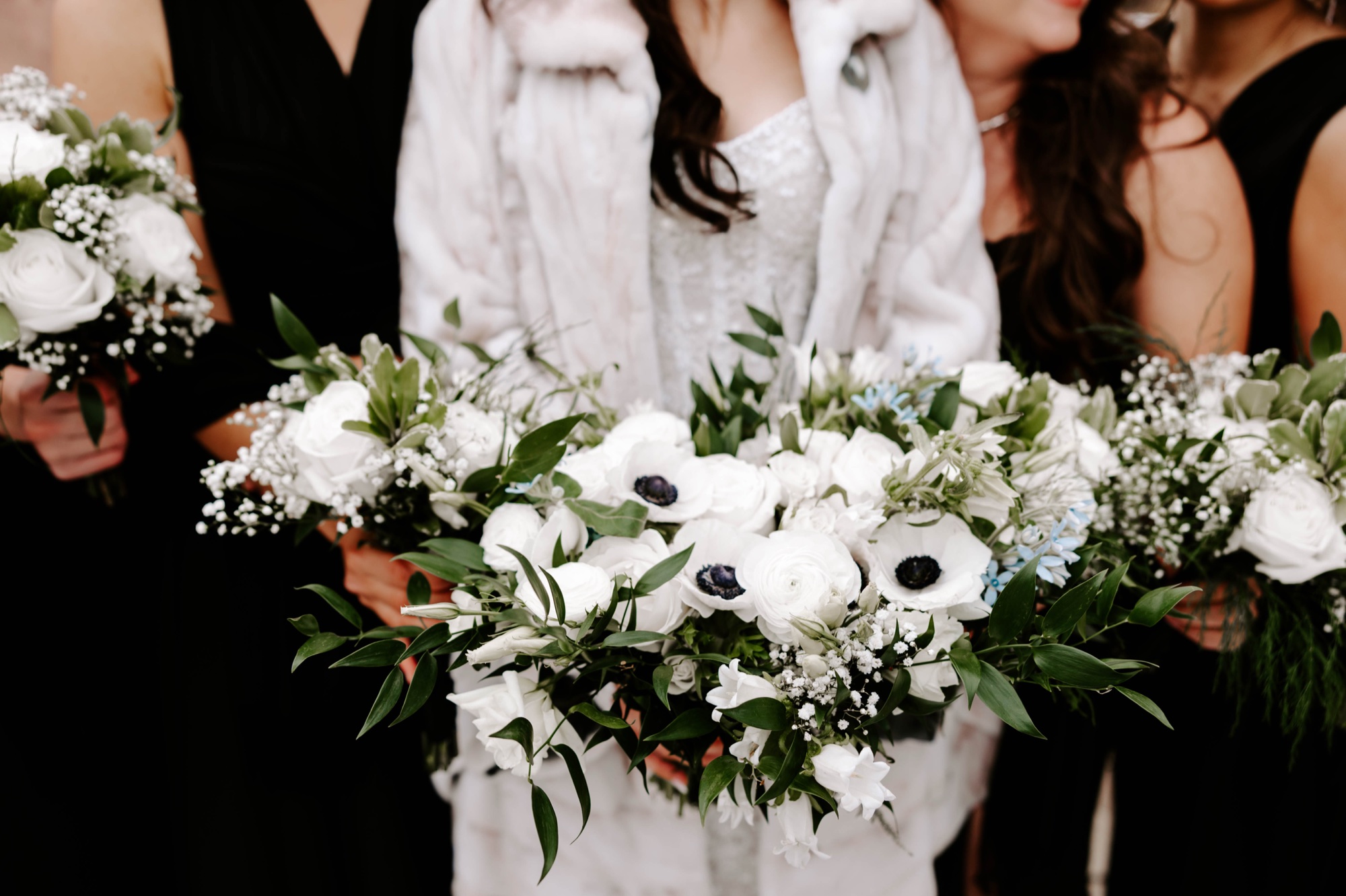black and white winter wedding style and design
