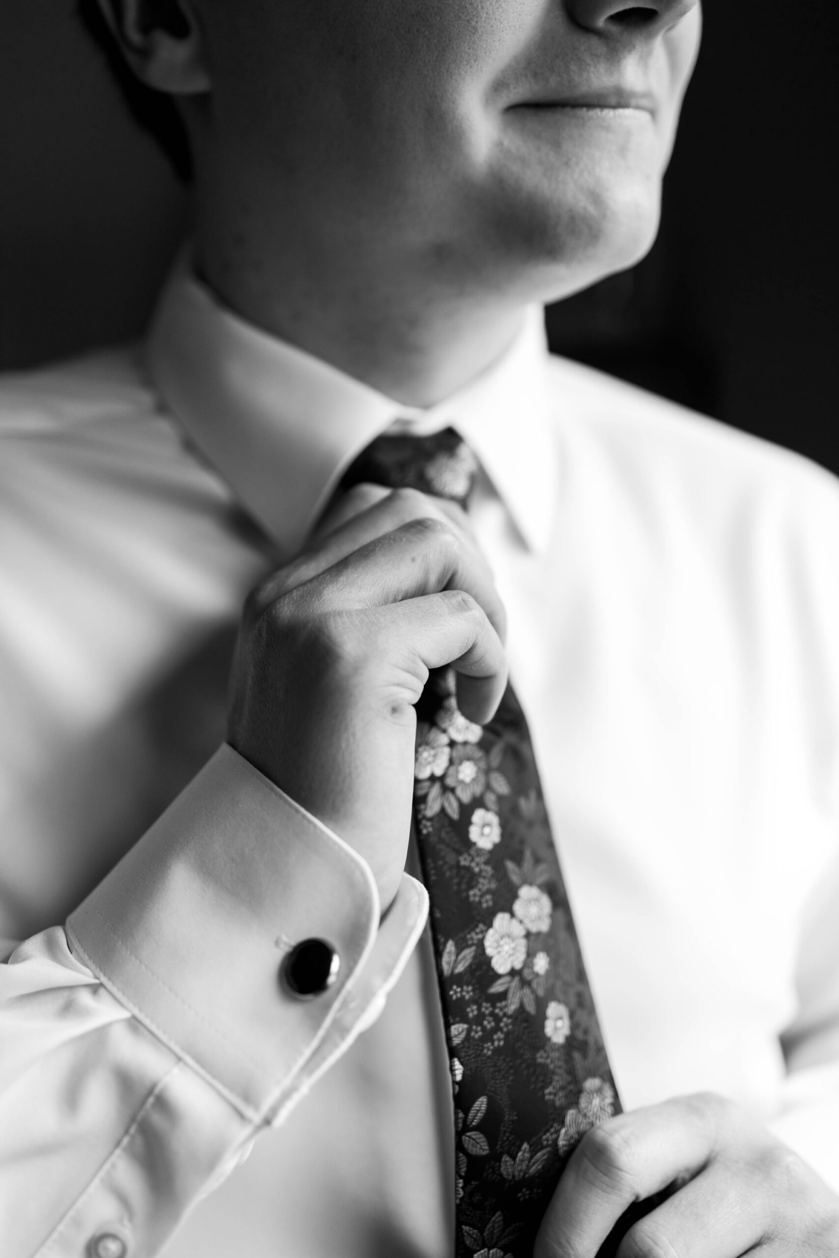groom getting ready on wedding day