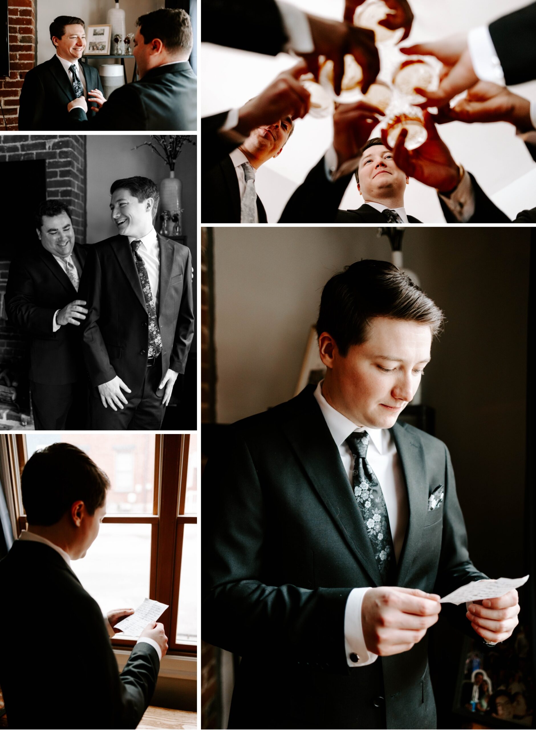 groom getting ready on wedding day