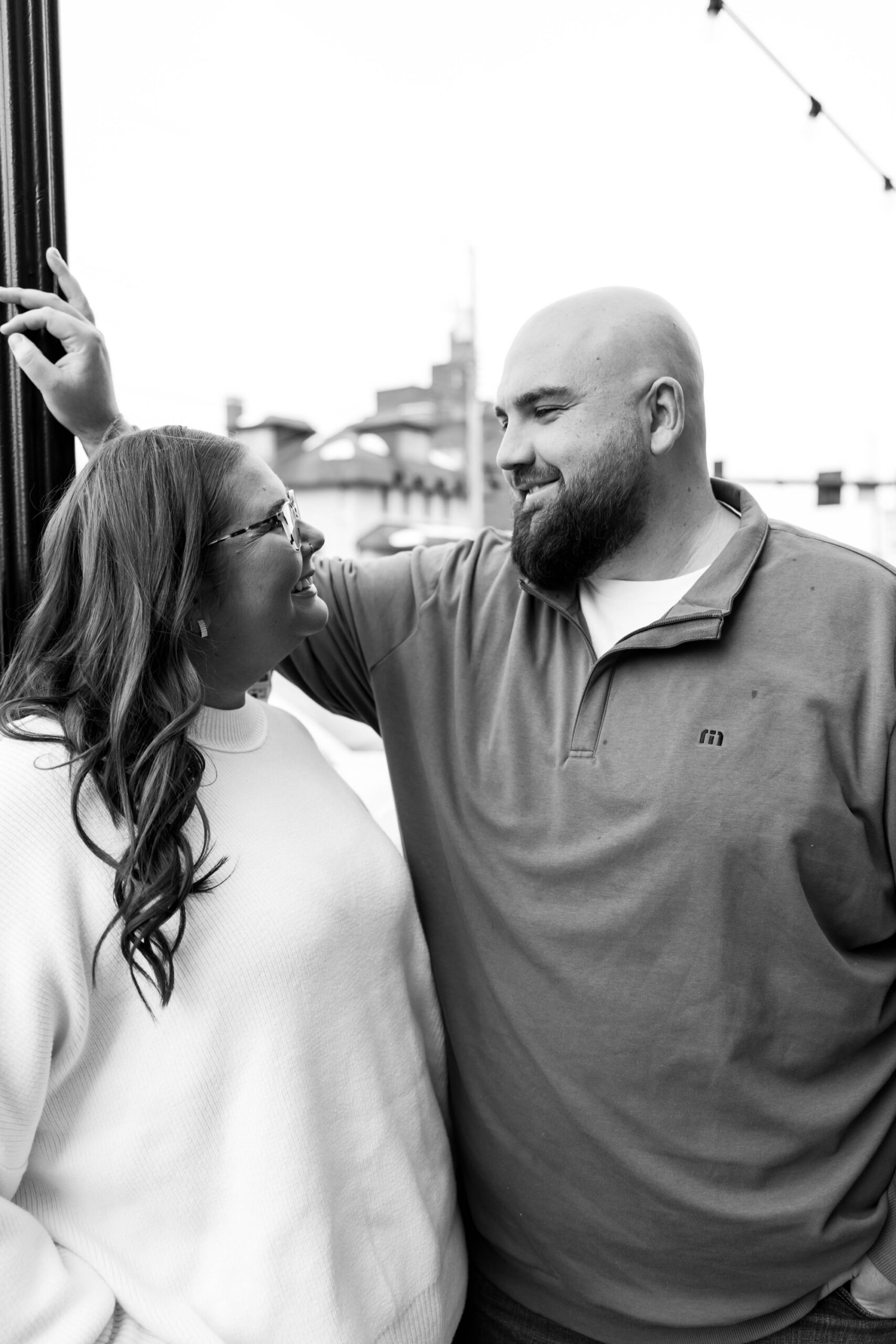 black and white couple portraits