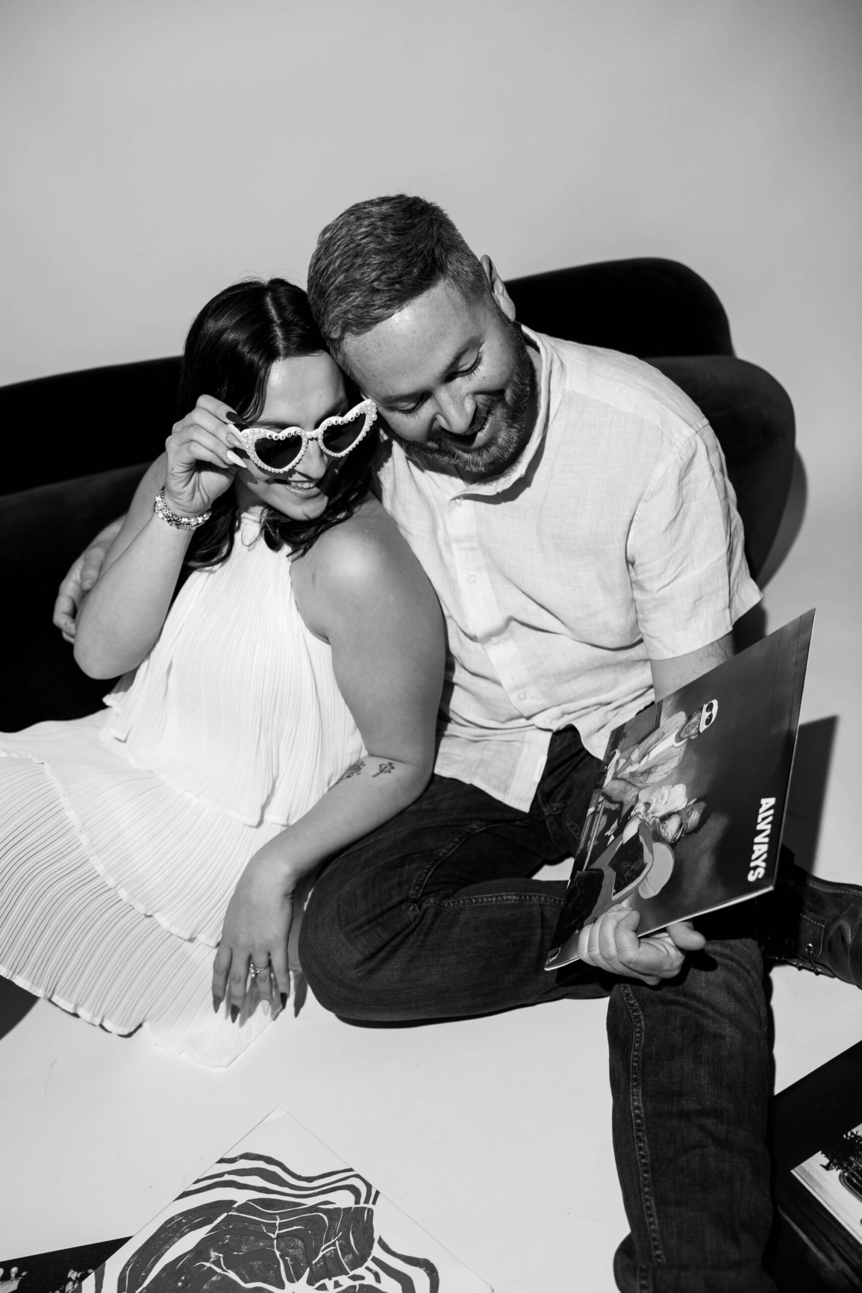 Just Engaged Studio Engagement Photos