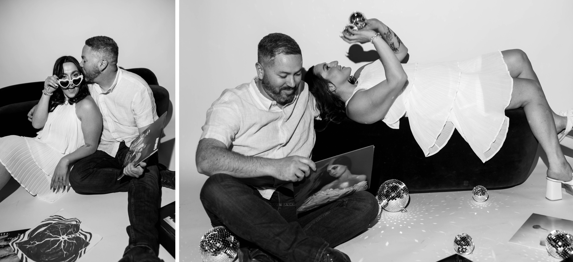 Just Engaged Studio Engagement Photos