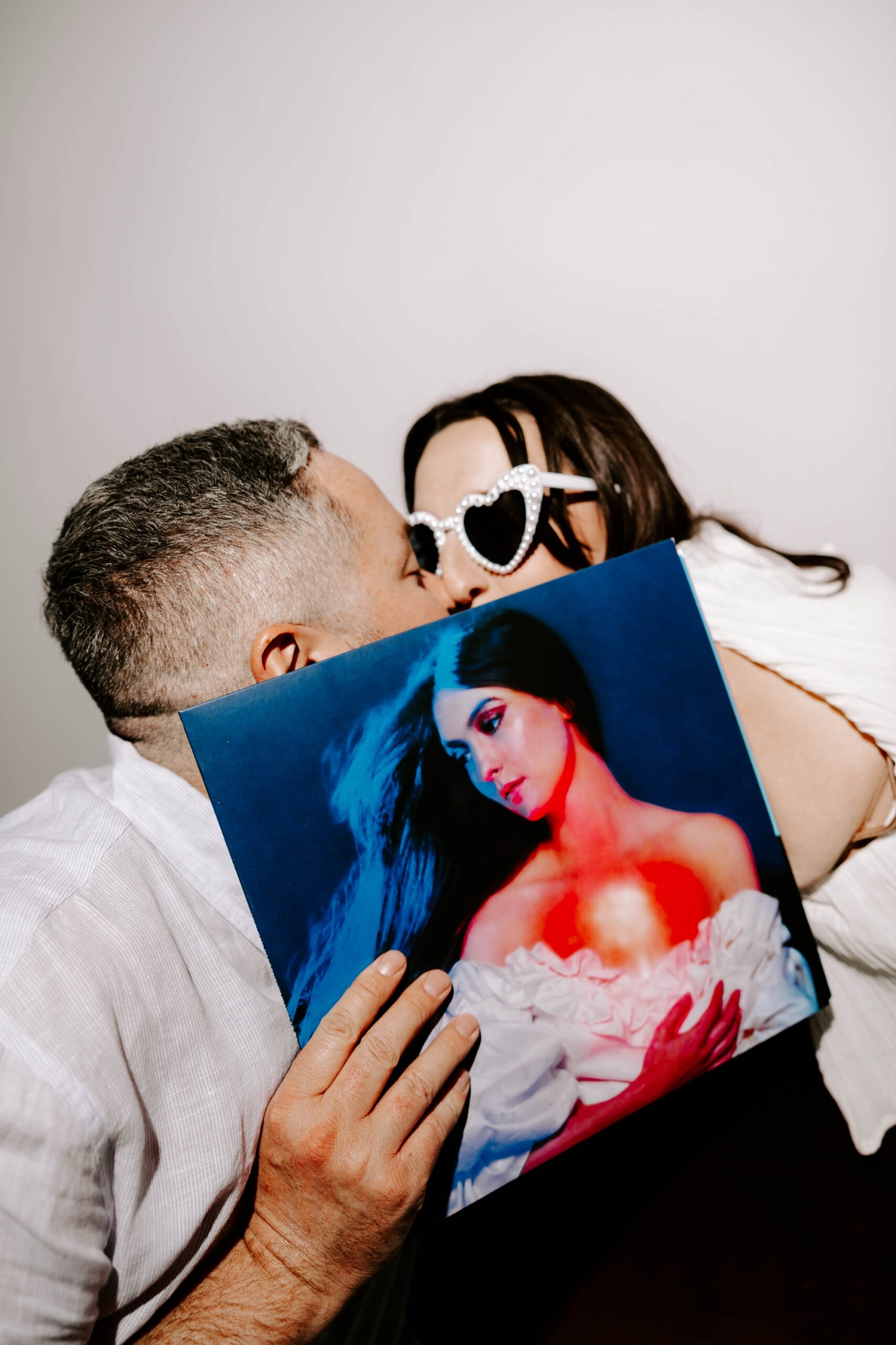 just engaged studio engagement photos; styled studio engagement sessions