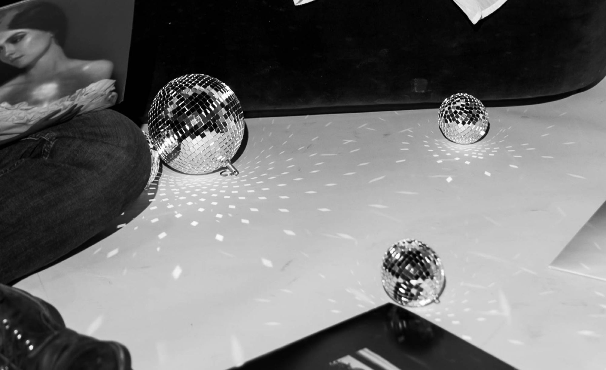 disco ball engagement photos