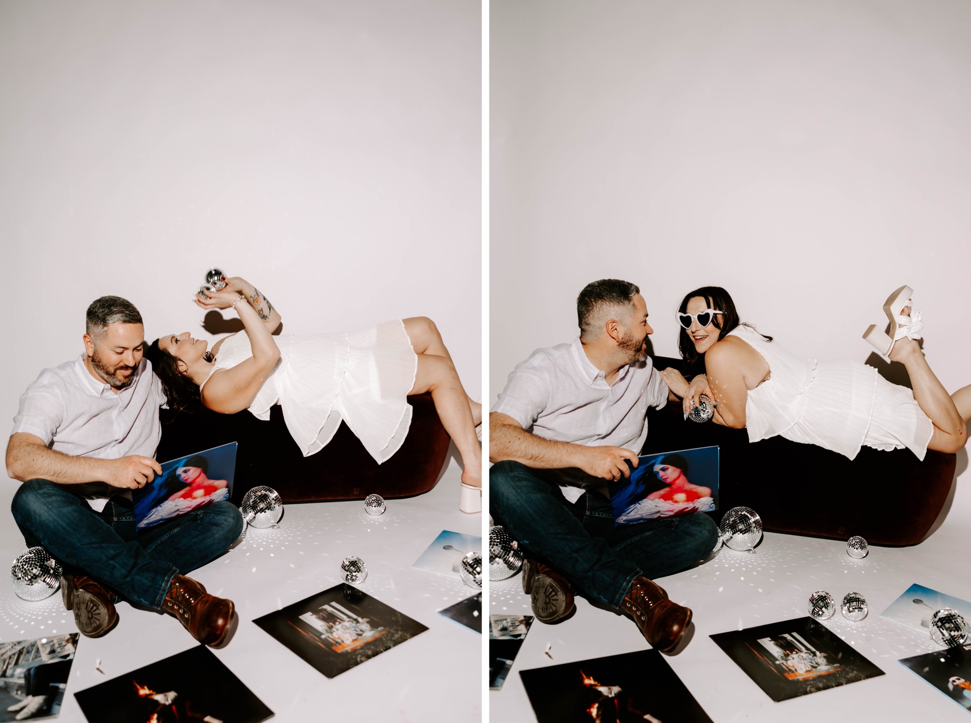 Just Engaged Studio Engagement Photos