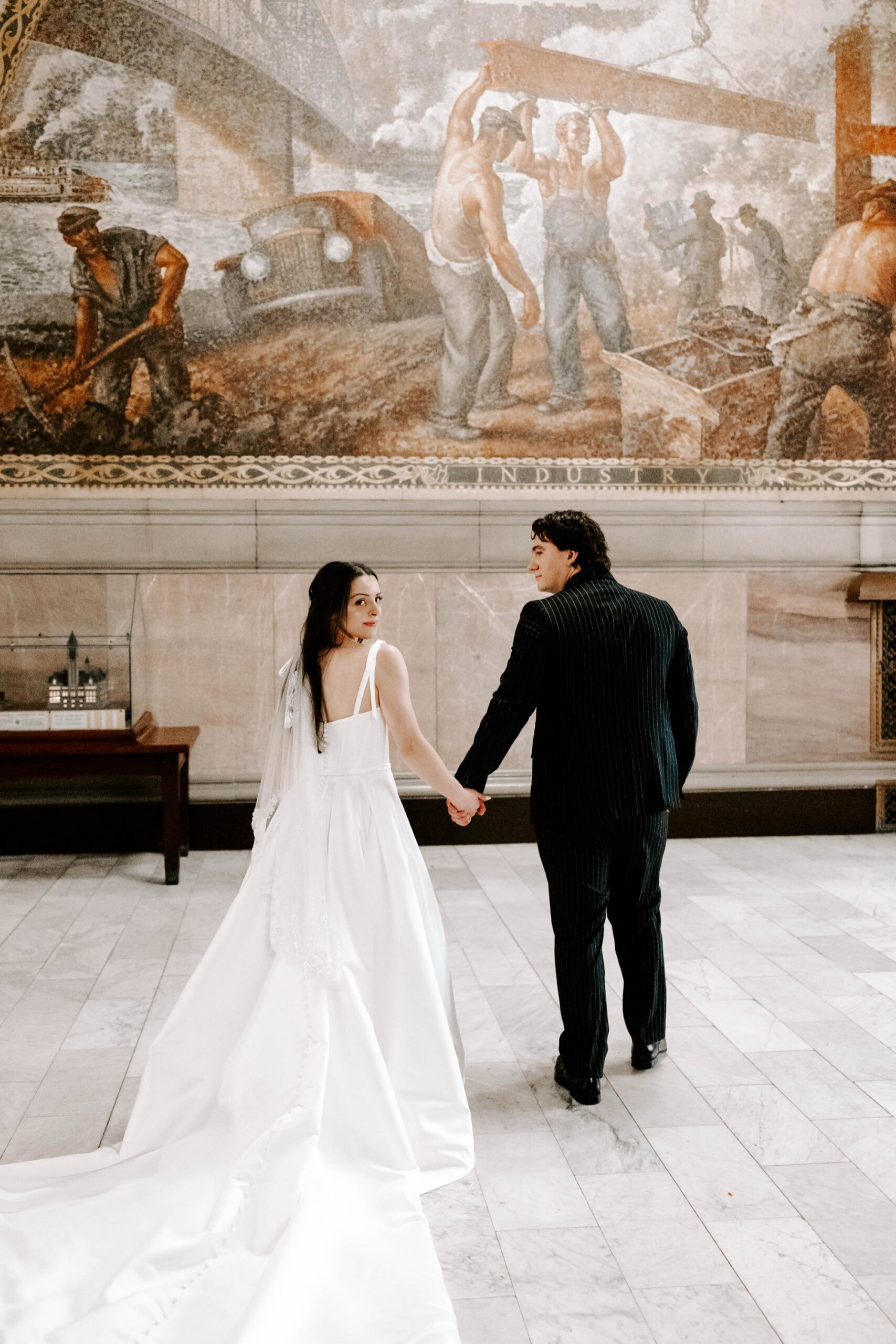 Pittsburgh city hall elopement, micro wedding