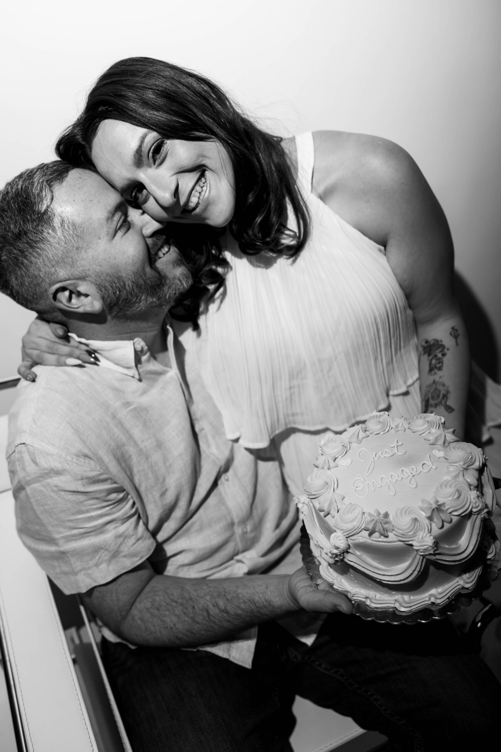 retro editorial direct flash photography; styled engagement sessions