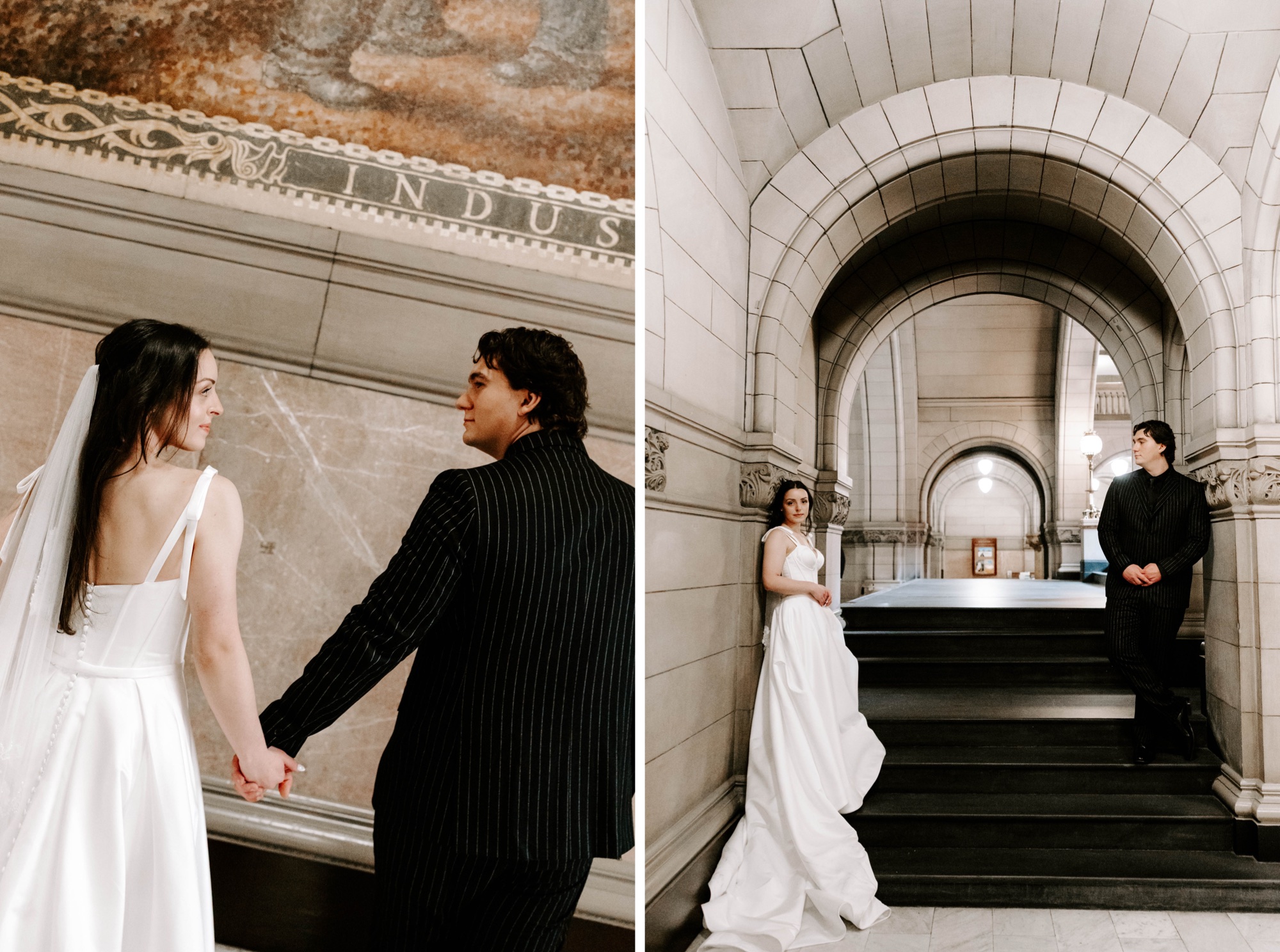 Pittsburgh city hall elopement, micro wedding