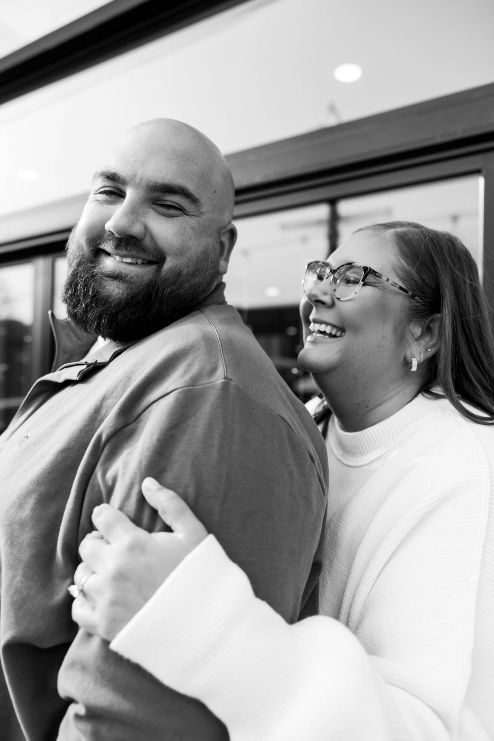 Iovino's Neighborhood Brasserie pittsburgh storefront engagement photos