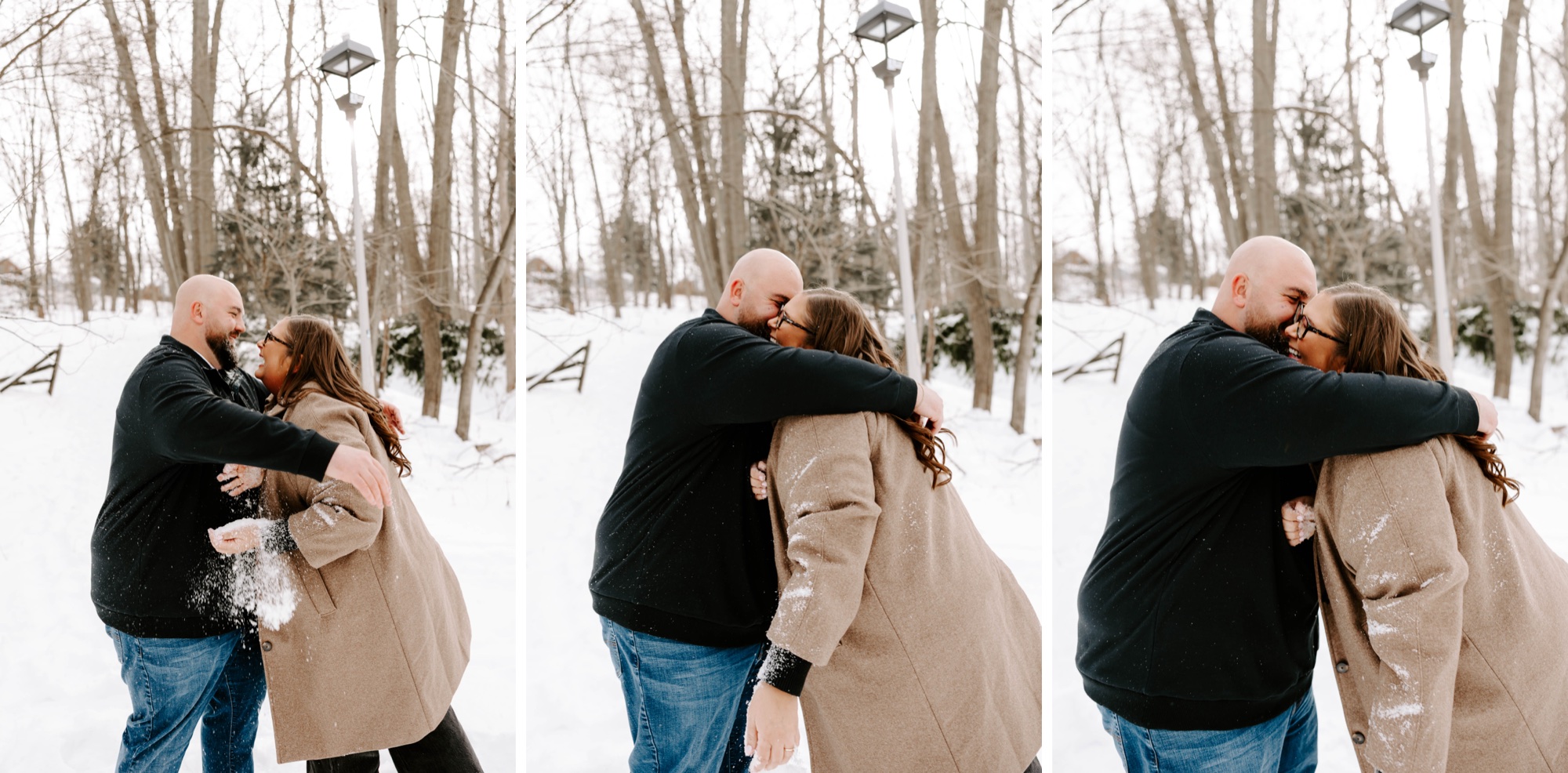 cute ideas for winter engagement session in the snow