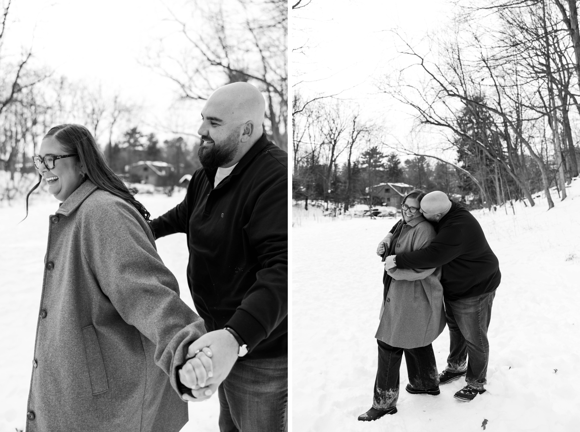 cute ideas for winter engagement session in the snow