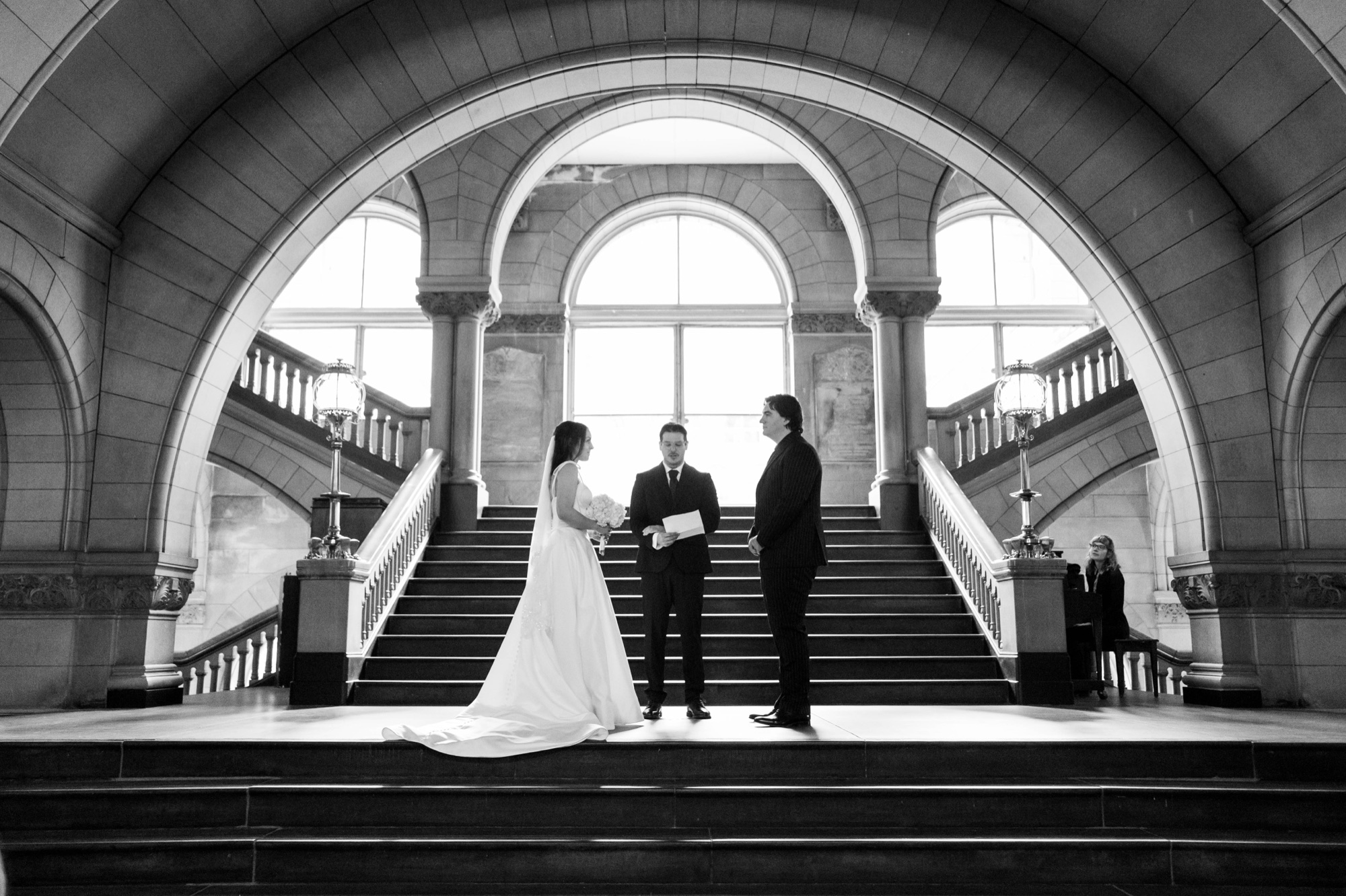 Pittsburgh city hall elopement, micro wedding