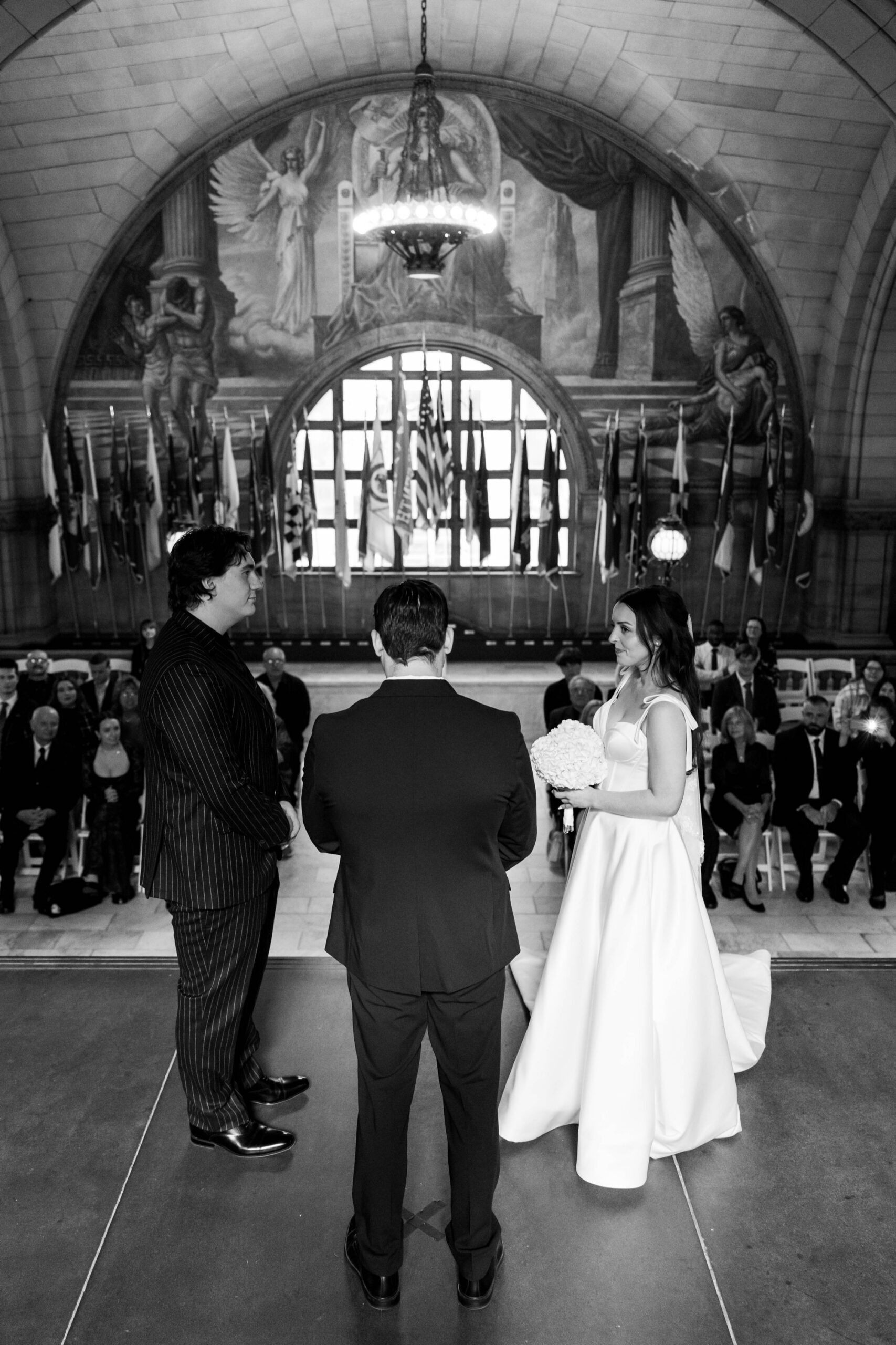 Pittsburgh city hall elopement, micro wedding