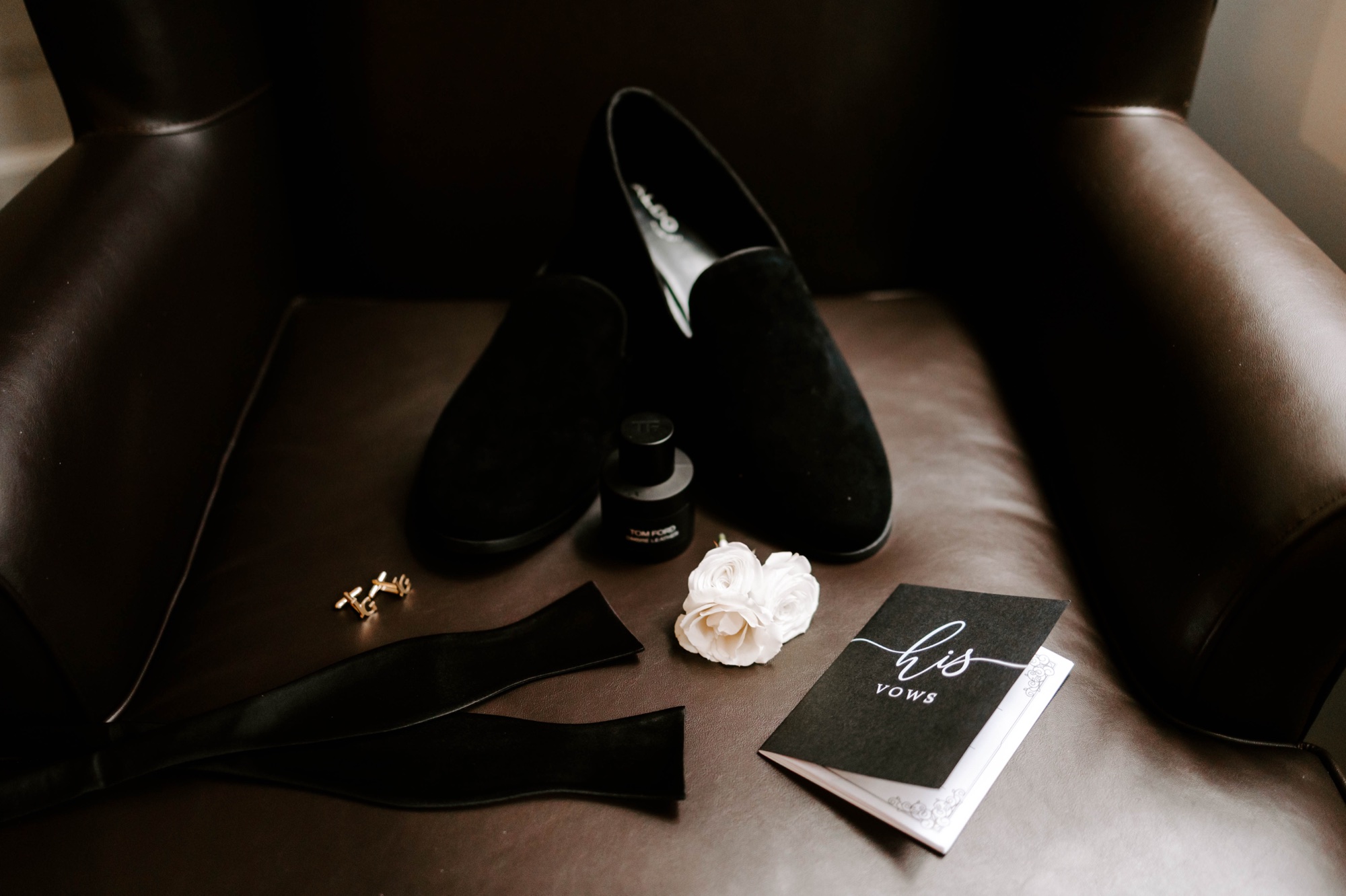 wedding detail shots; groom getting ready