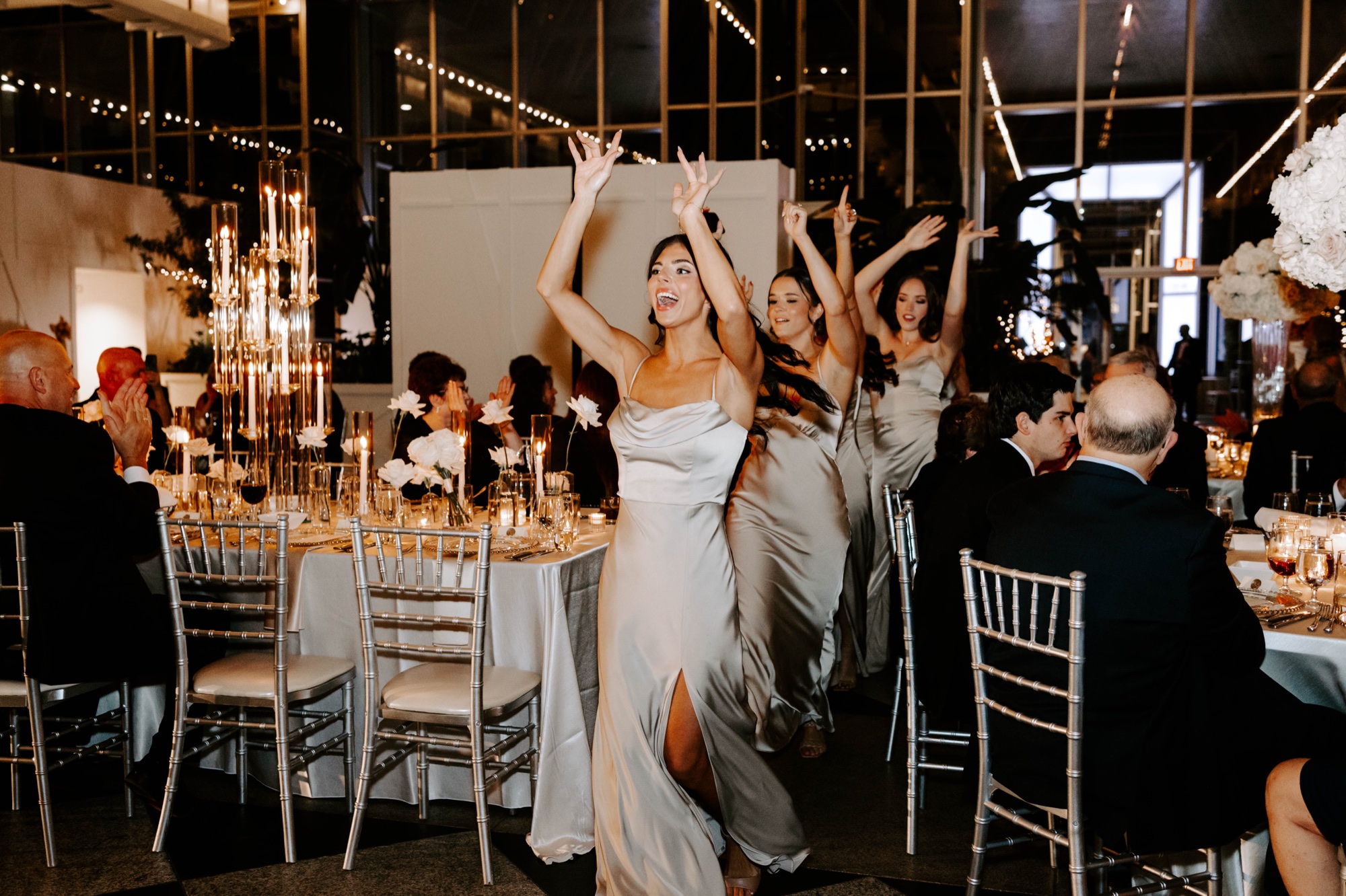 minimalist elegant candlelit wedding reception at The Wintergarden at PPG Place
