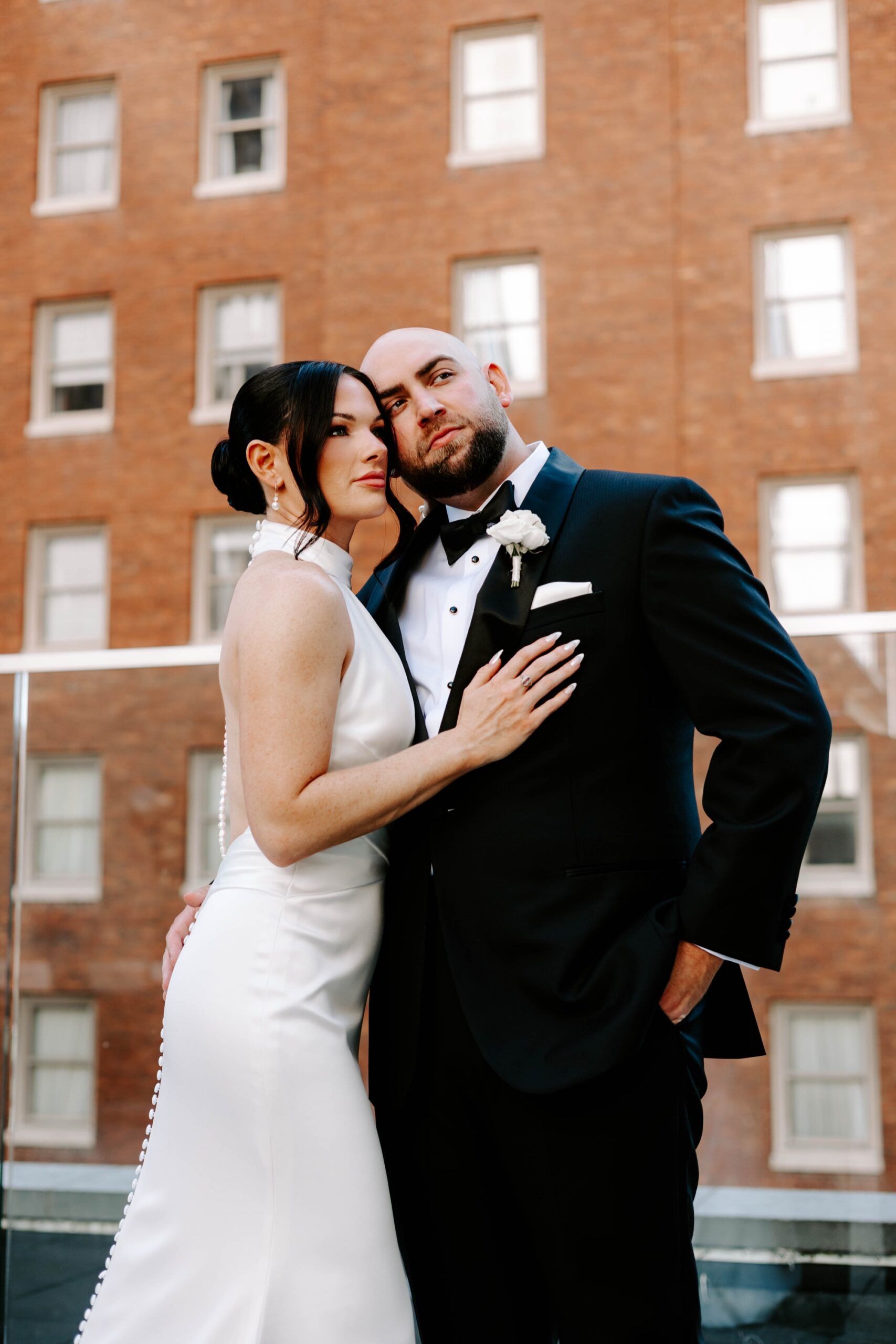 Kimpton Hotel Monaco Pittsburgh rooftop wedding portraits
