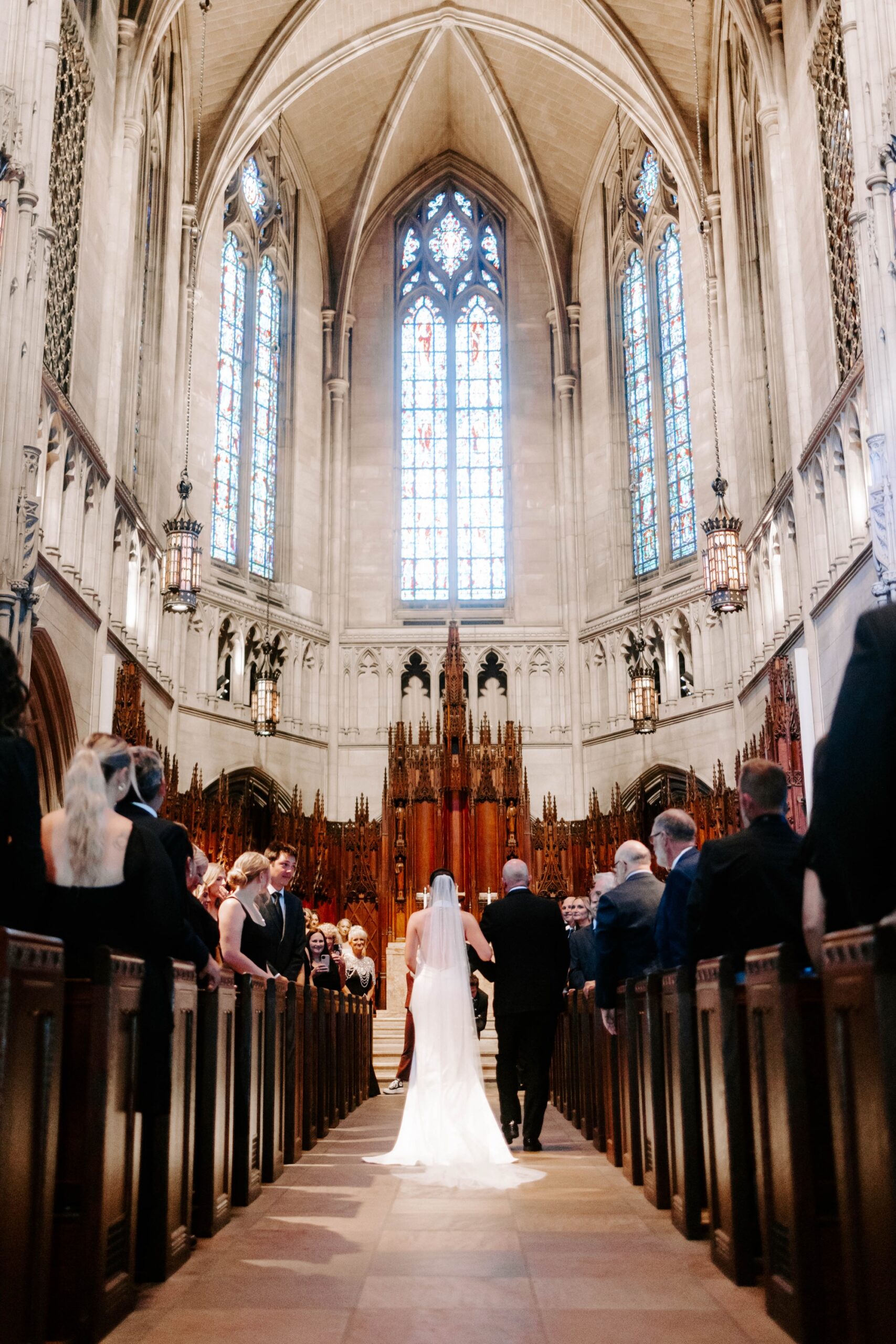 wedding ceremony at Heinz Memorial Chapel University of Pittsburgh
