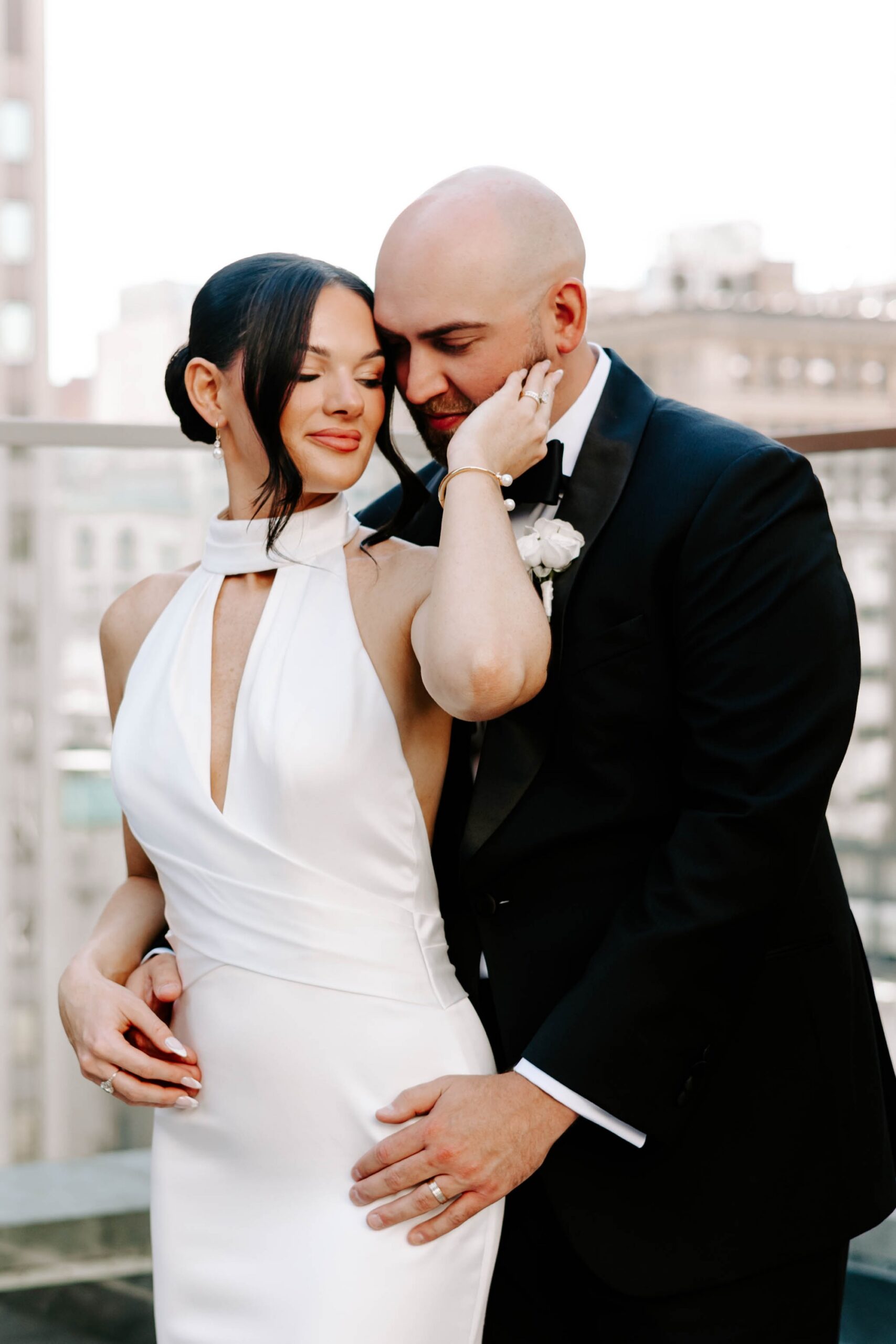 Kimpton Hotel Monaco Pittsburgh rooftop wedding portraits