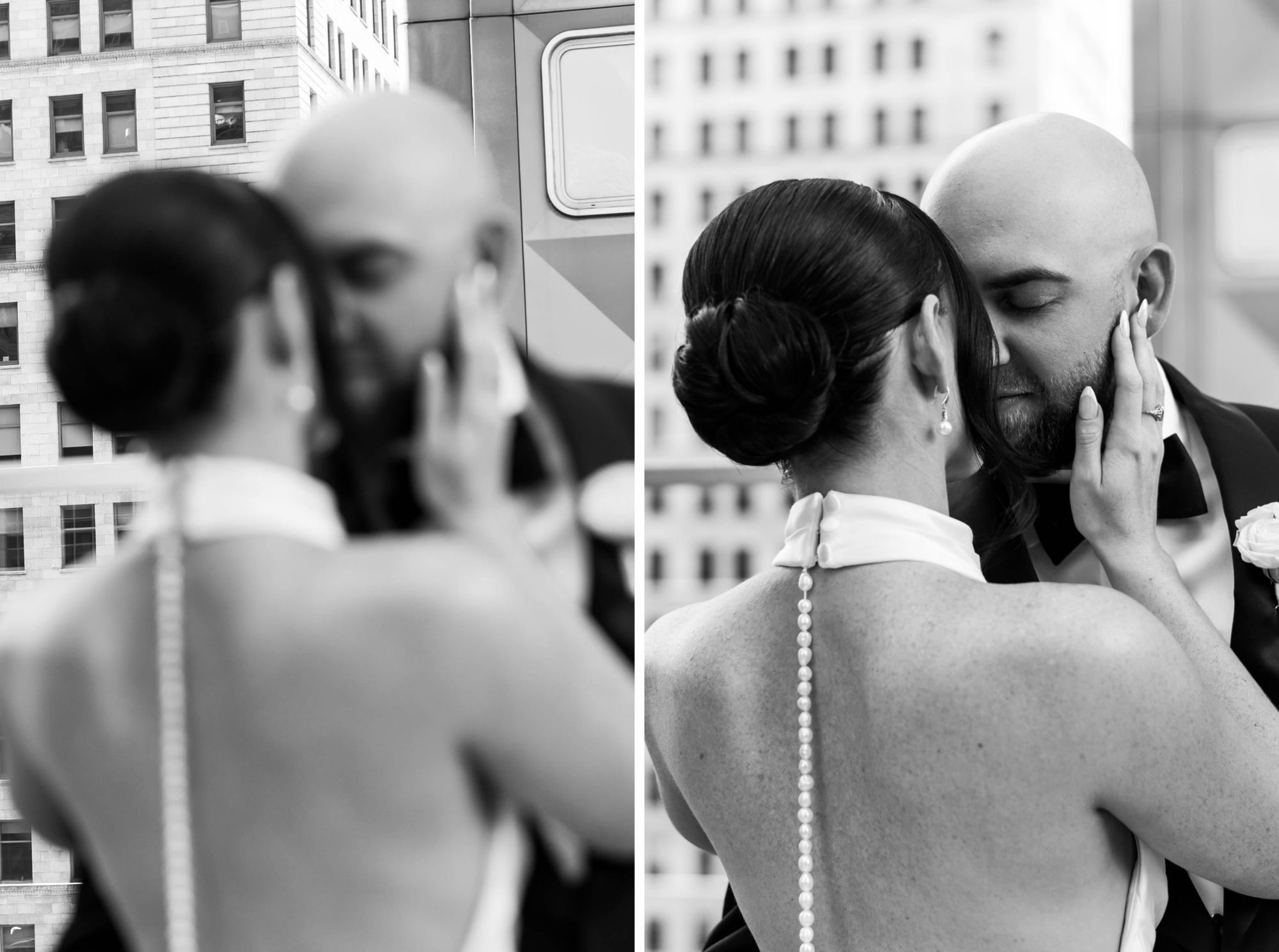Kimpton Hotel Monaco Pittsburgh rooftop wedding portraits
