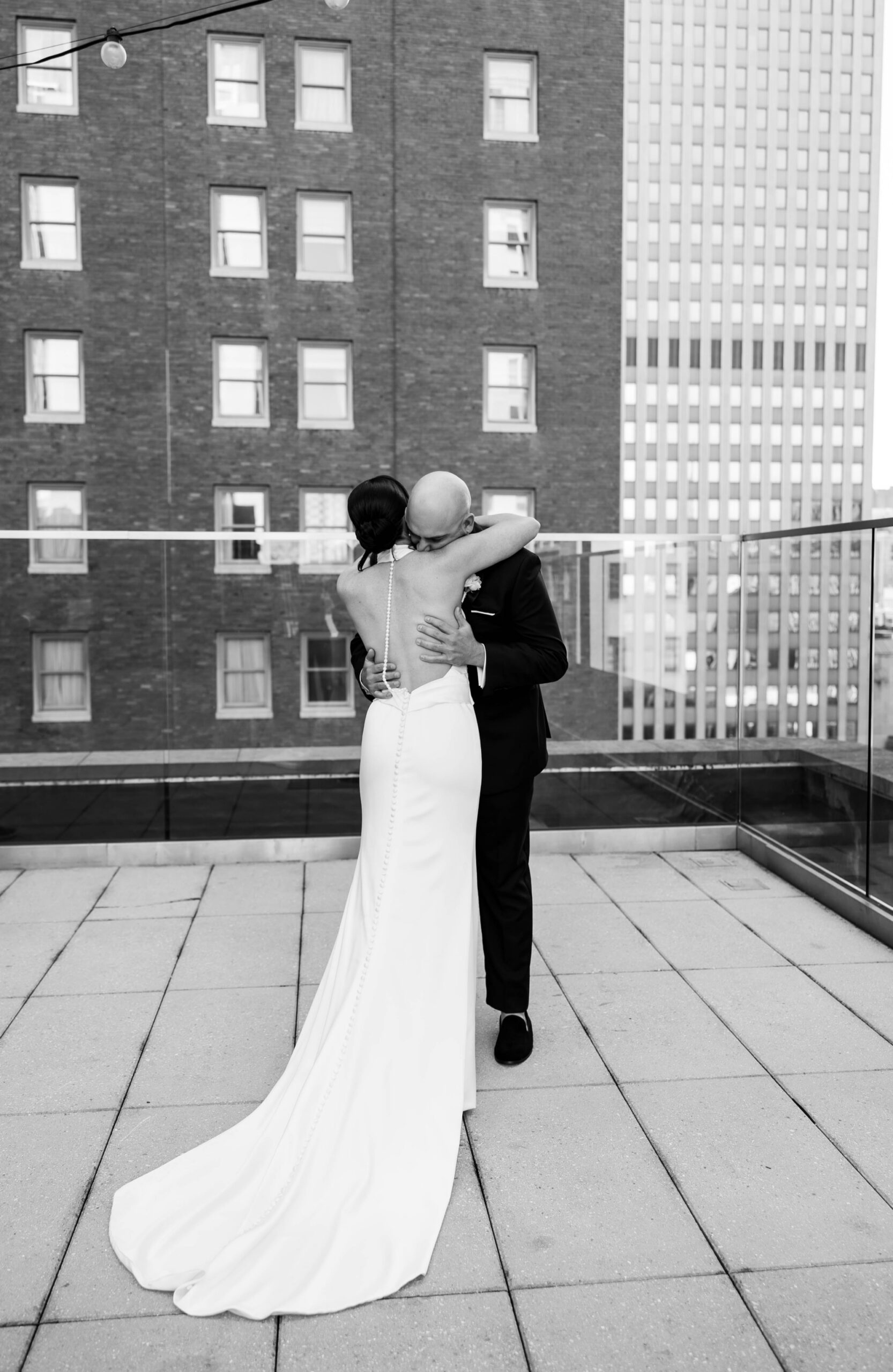 Kimpton Hotel Monaco Pittsburgh rooftop wedding portraits