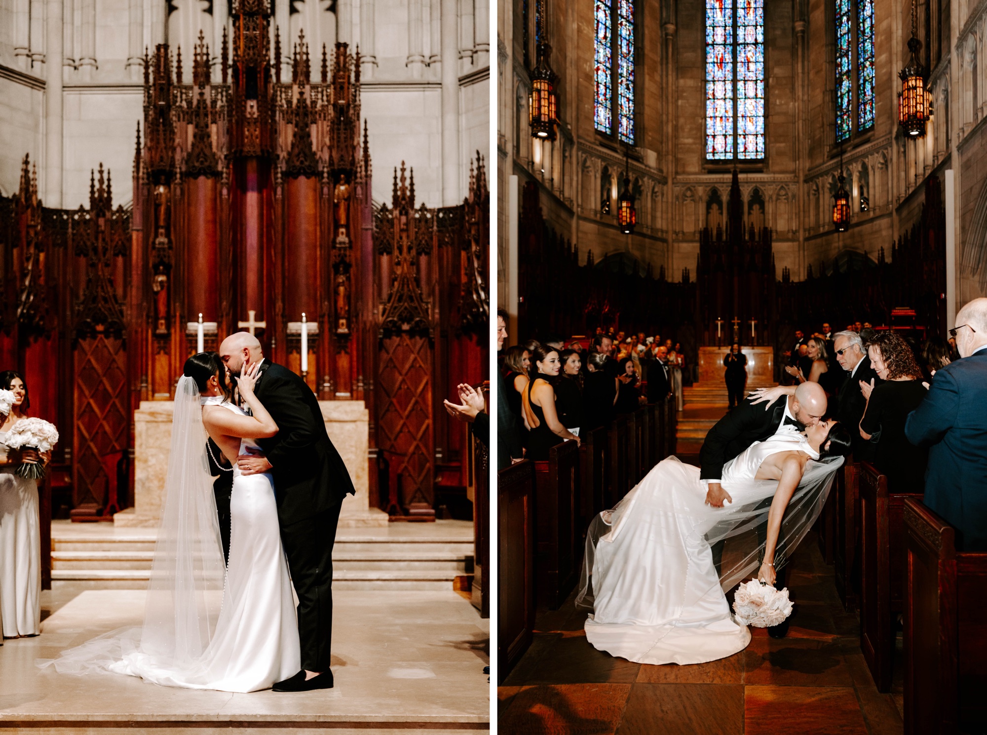wedding ceremony at Heinz Memorial Chapel University of Pittsburgh