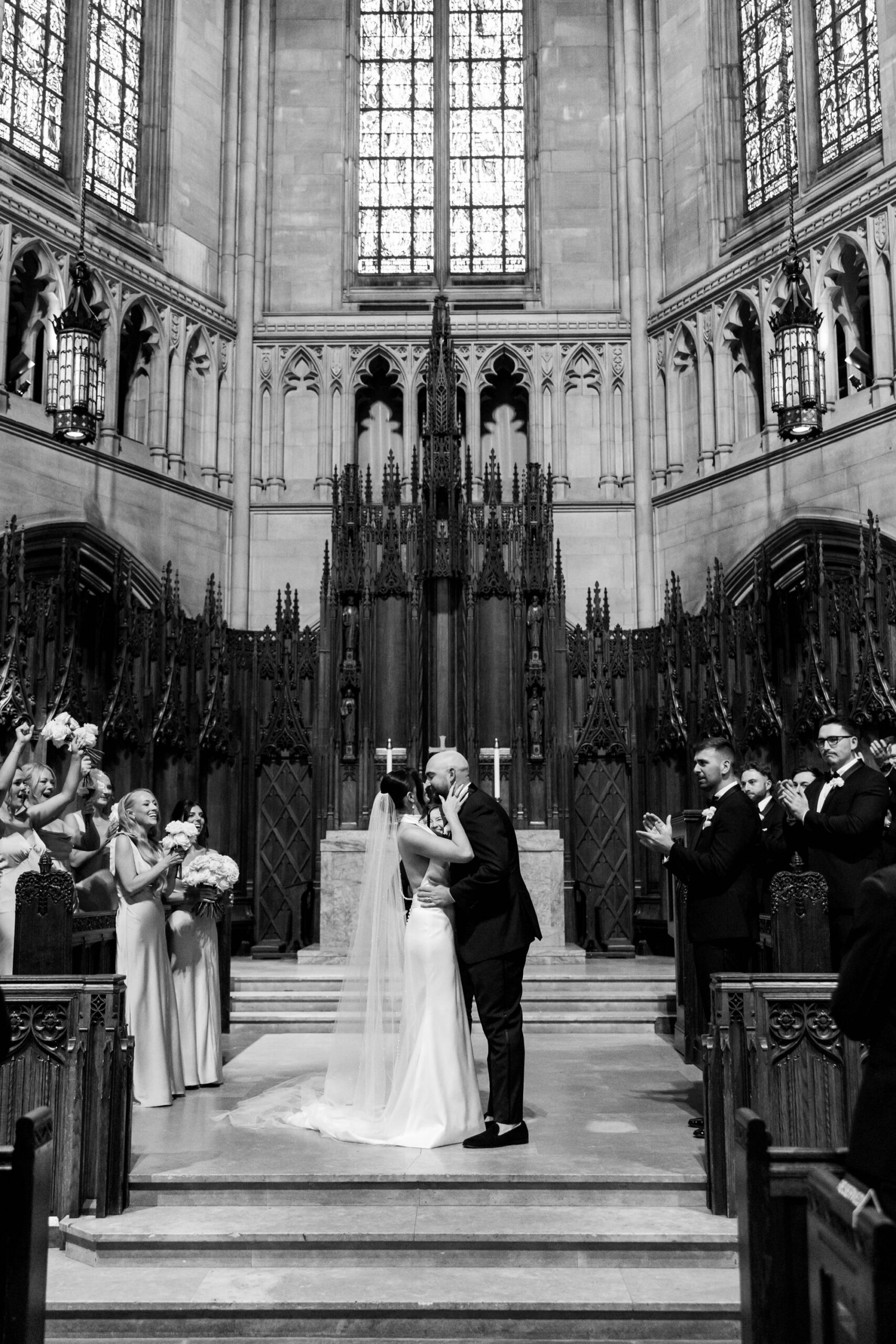 wedding ceremony at Heinz Memorial Chapel University of Pittsburgh