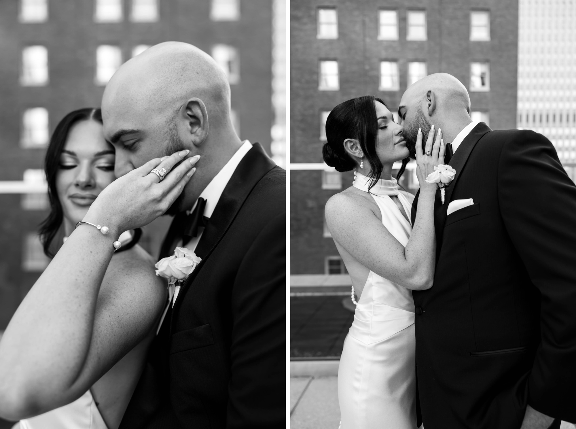 Kimpton Hotel Monaco Pittsburgh rooftop wedding portraits
