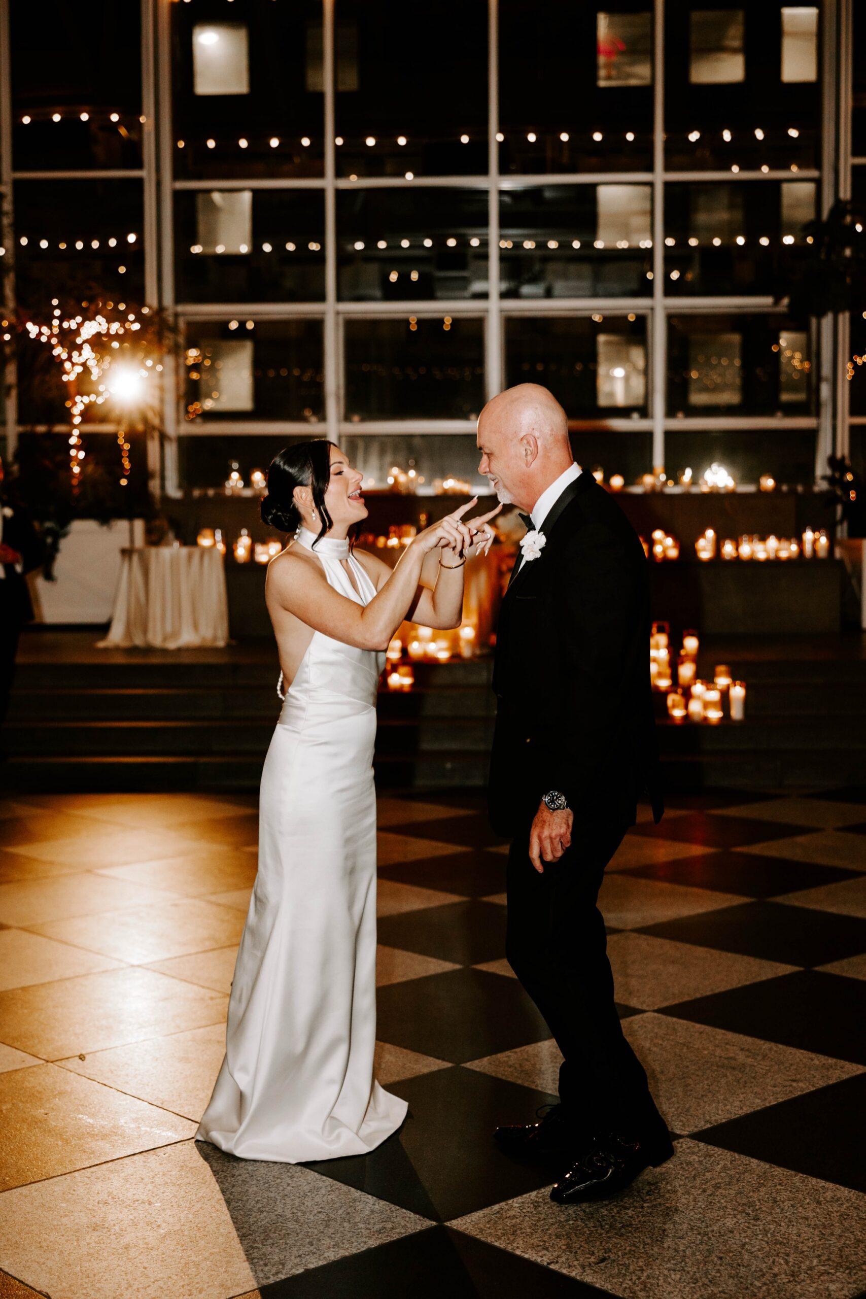 dancefloor and decor for wedding reception at The Wintergarden at PPG Place Pittsburgh