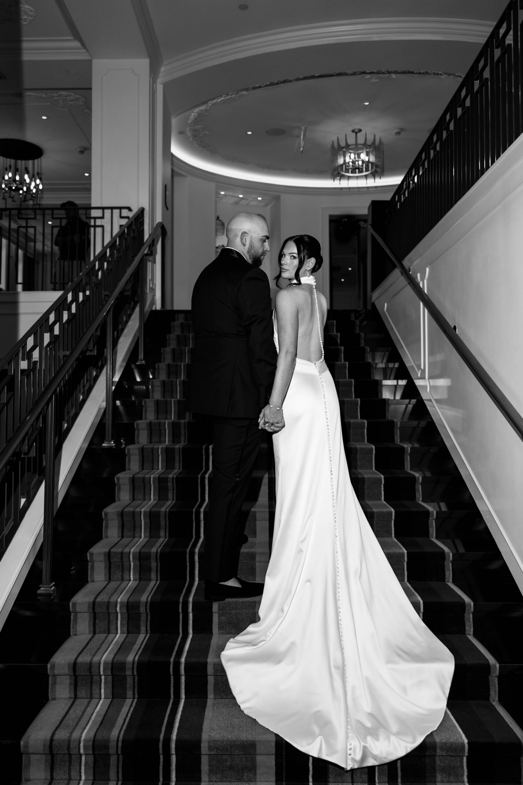 editorial hollywood glam wedding portraits 