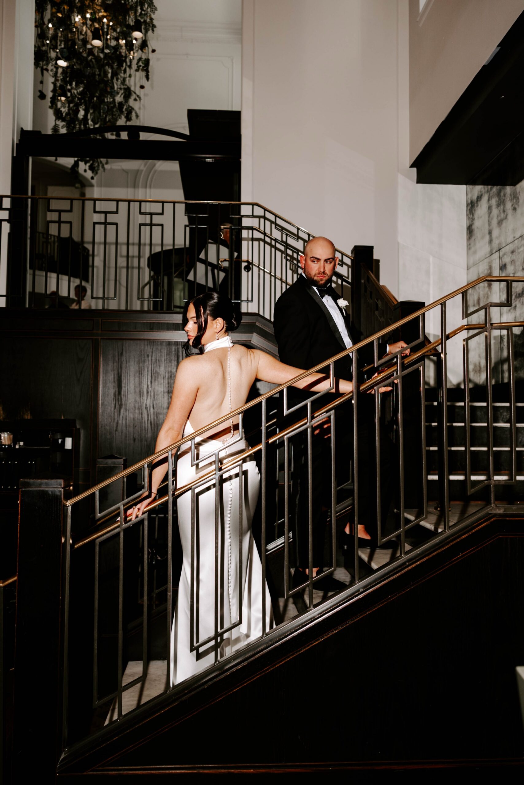 editorial hollywood glam wedding portraits 