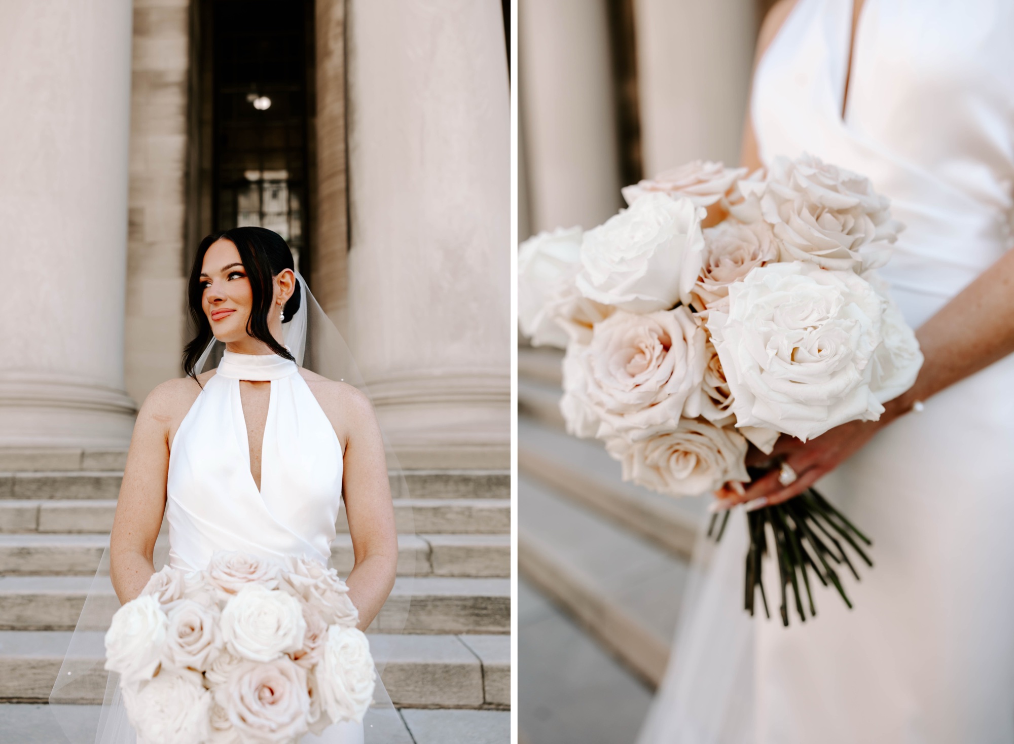 editorial hollywood glam wedding portraits 