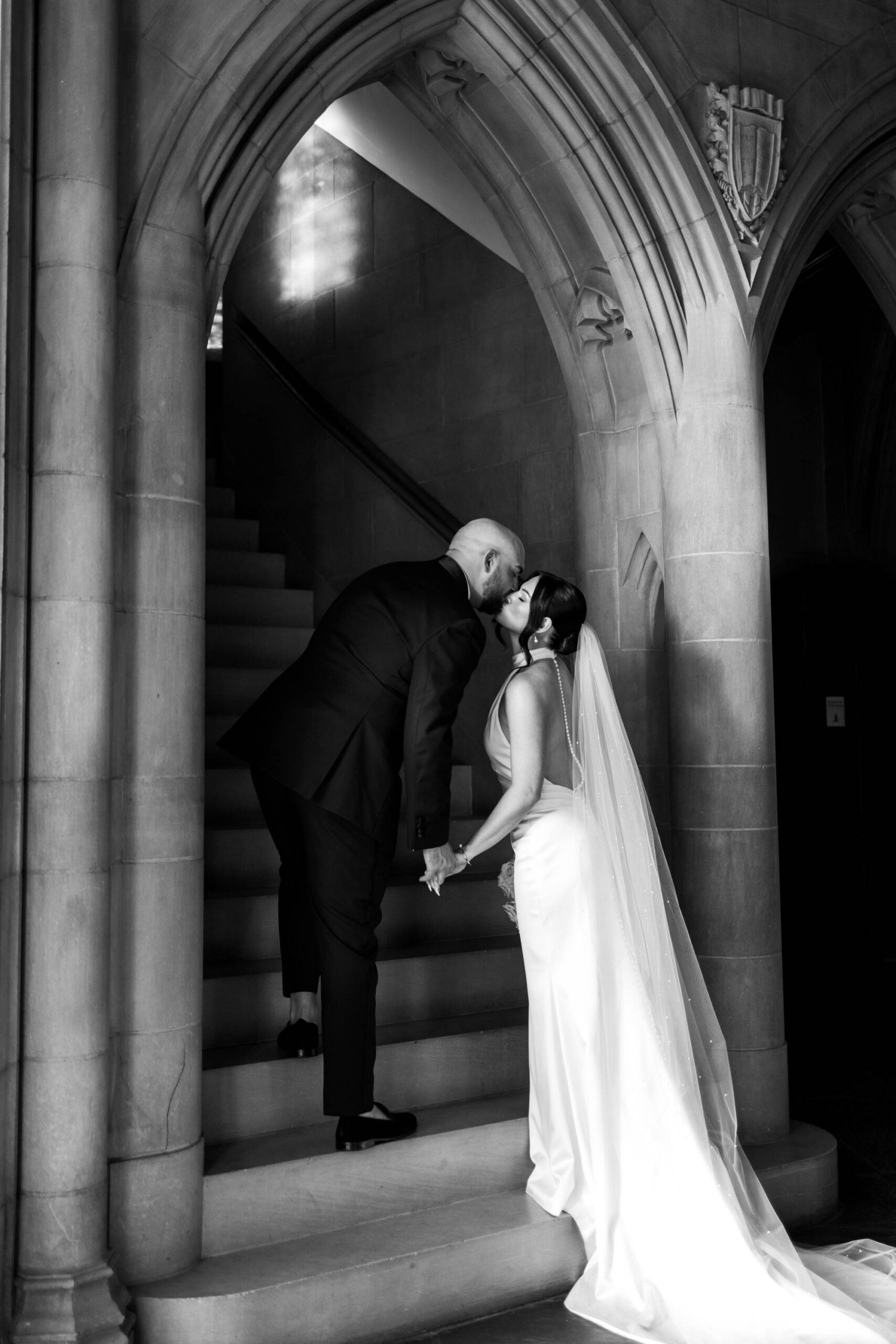 Heinz Memorial Chapel University of Pittsburgh wedding ceremony and portraits