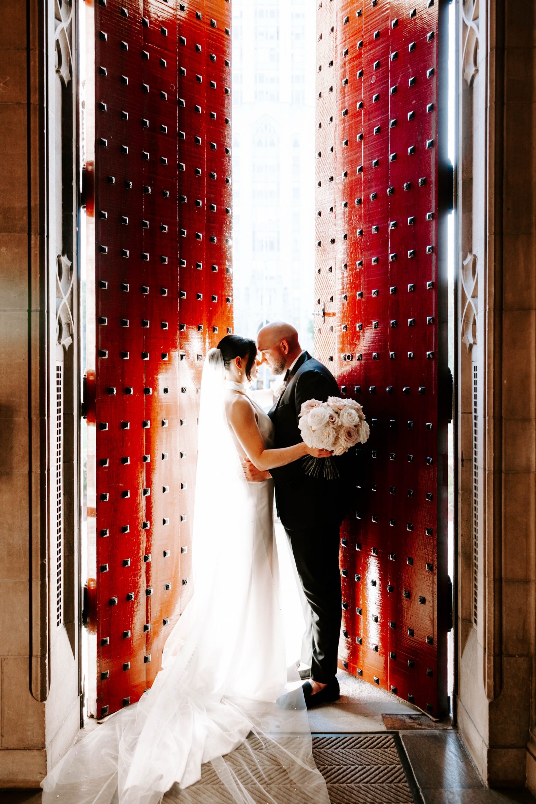 Heinz Memorial Chapel University of Pittsburgh wedding ceremony and portraits