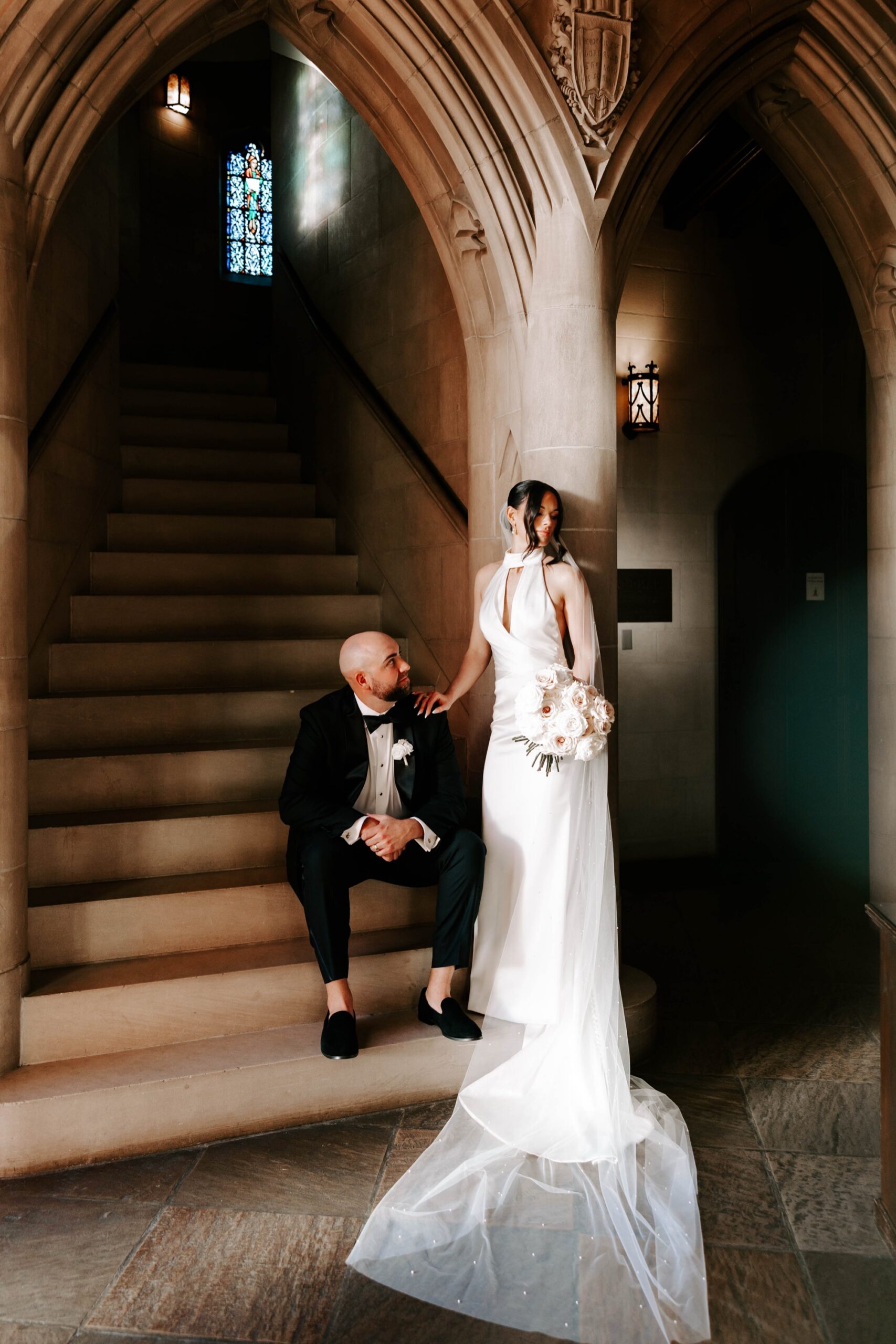 modern glam wedding portraits