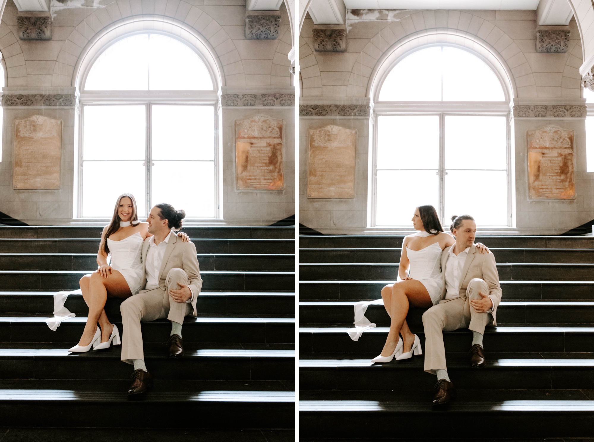 engagement photos at the Allegheny County Courthouse