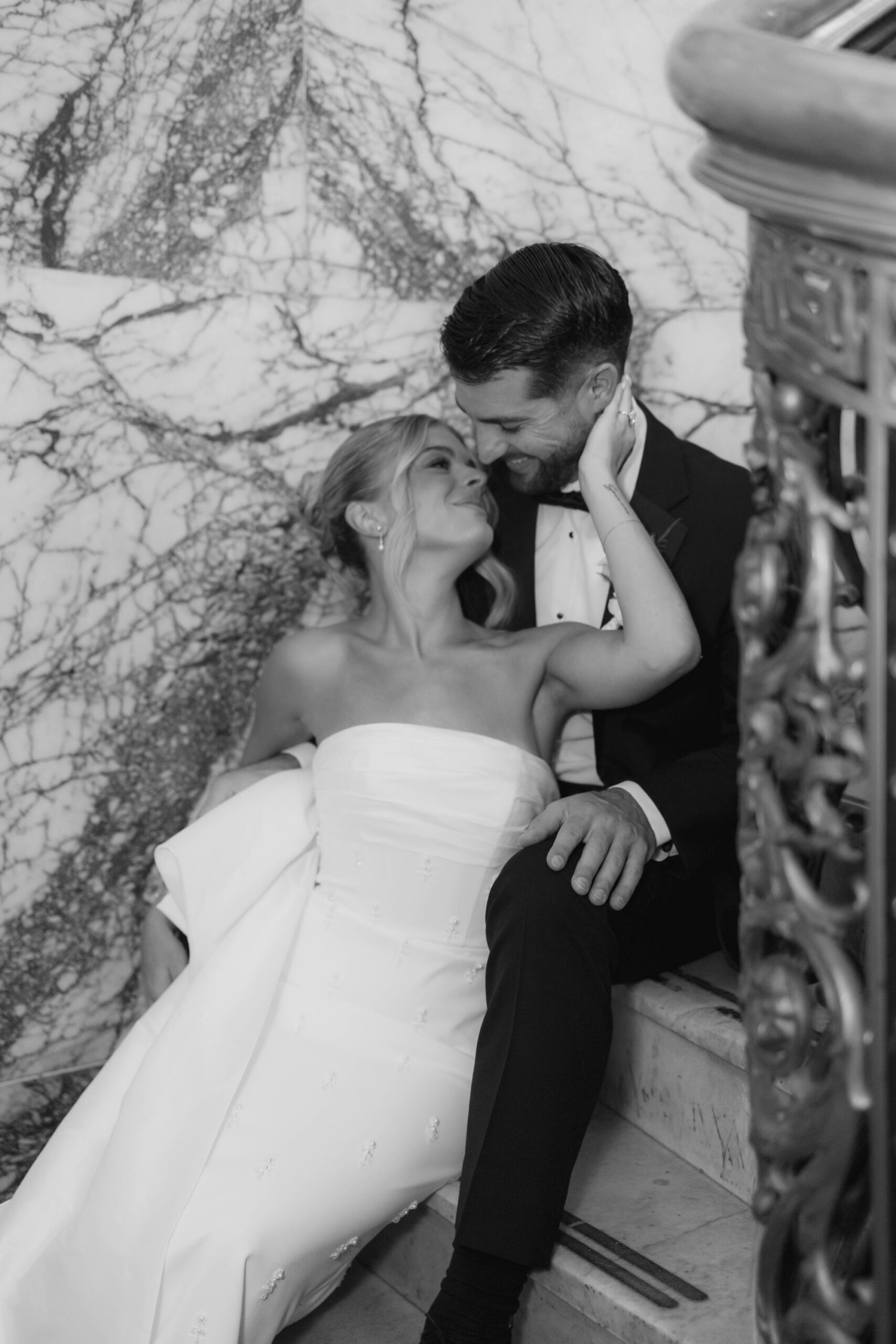 wedding portraits at The Industrialist Hotel Pittsburgh; direct flash photography; Pittsburgh wedding photographers